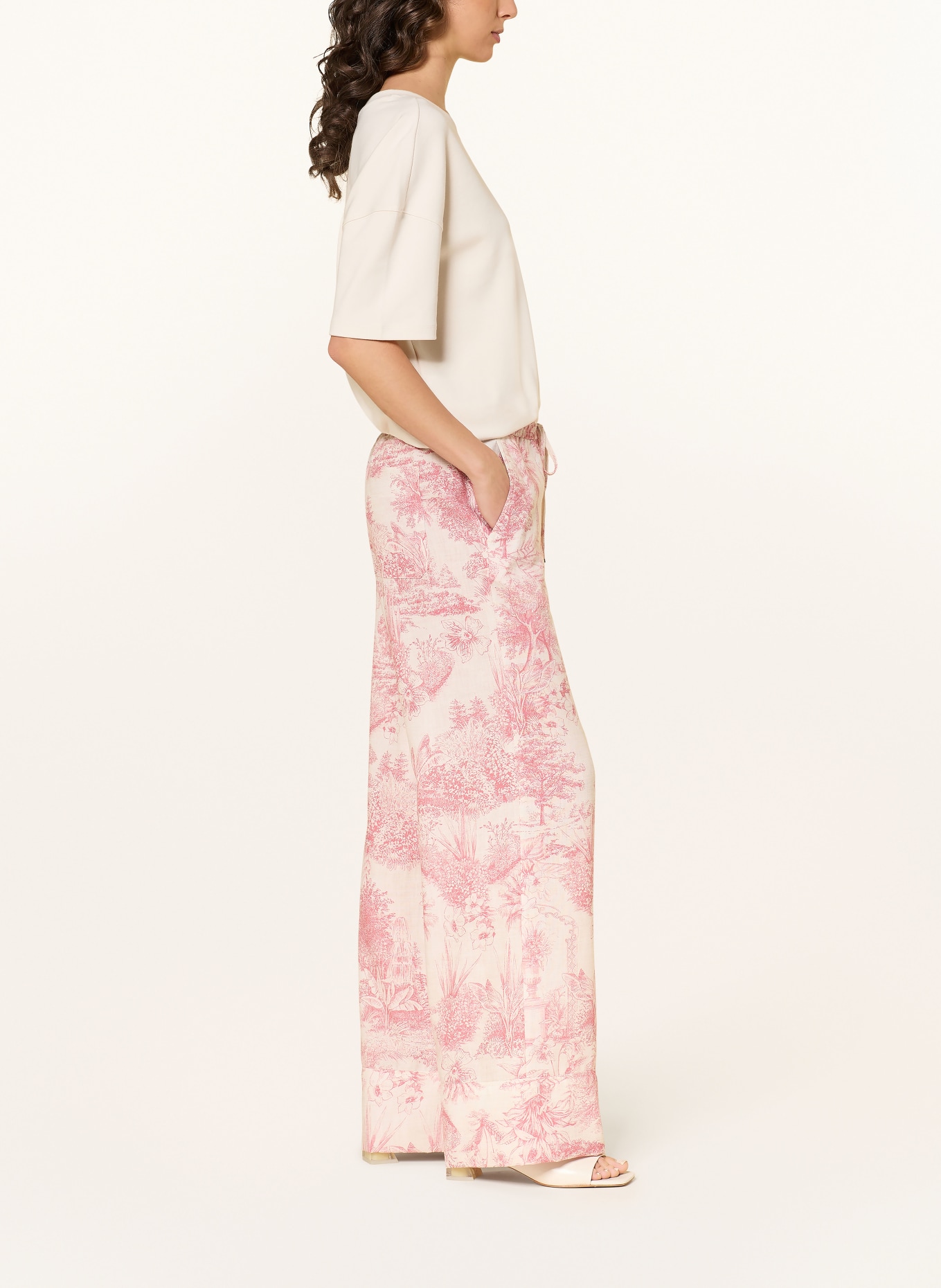 SEDUCTIVE Marlenehose VIOLETTA: HELLROT / CREME