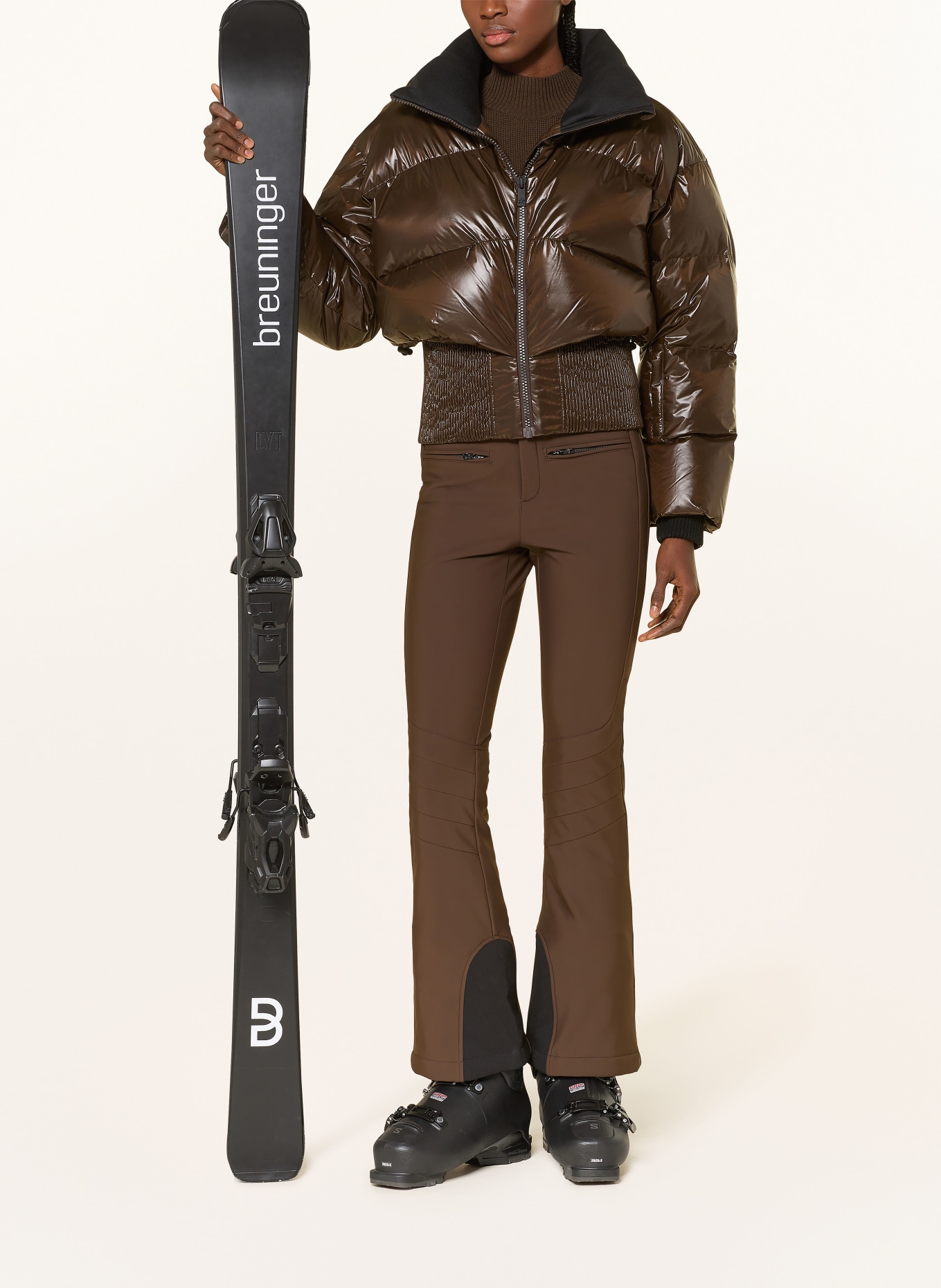 PERFECT MOMENT Daunen-Skijacke AURETTA: DUNKELBRAUN