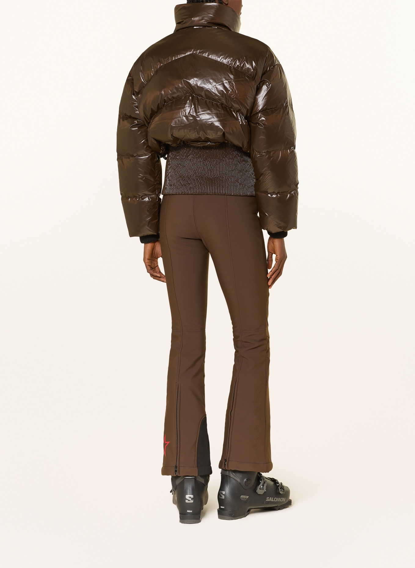 PERFECT MOMENT Daunen-Skijacke AURETTA: DUNKELBRAUN