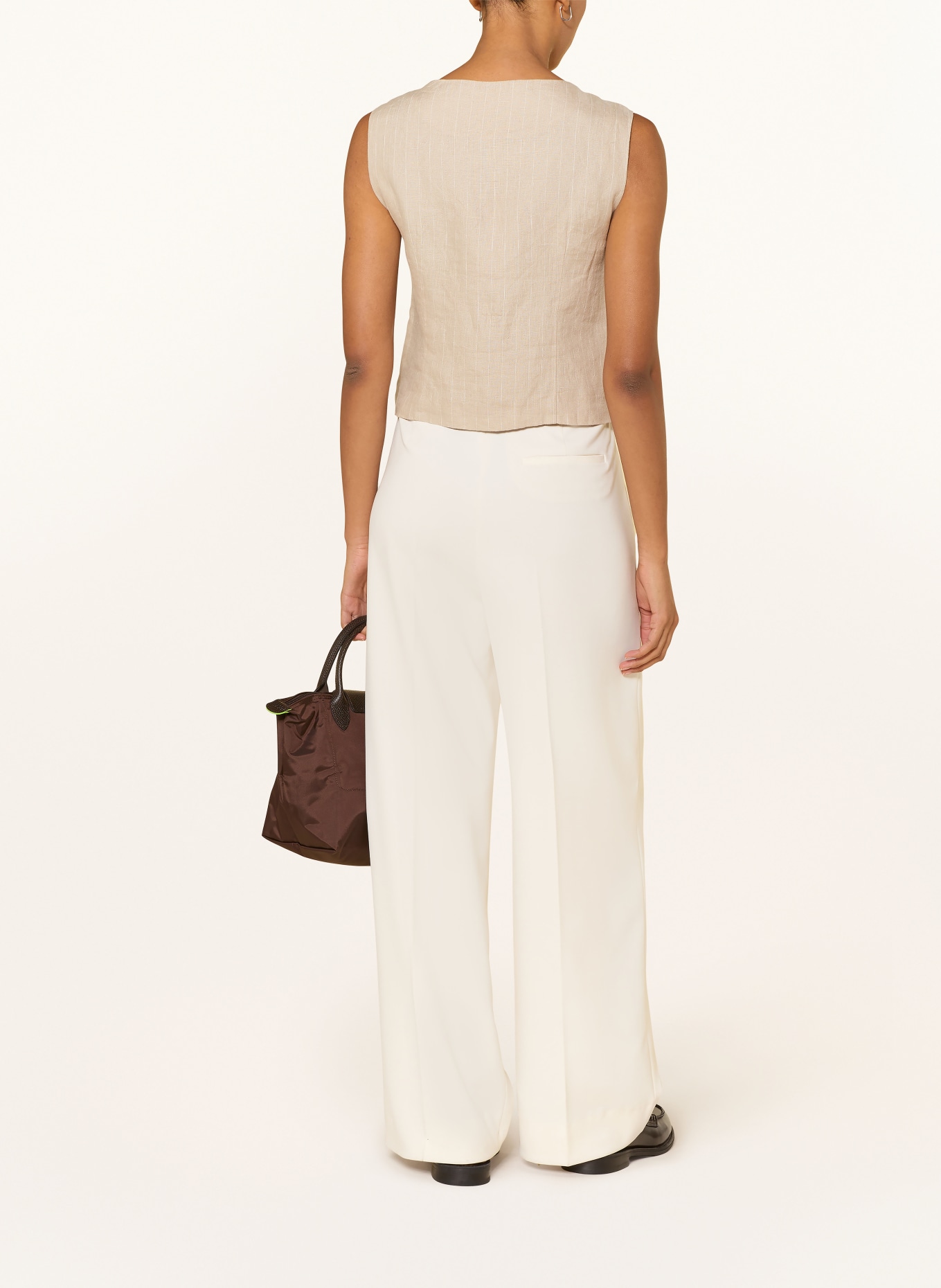 Part Two AZANIAPW linen vest: BEIGE / WHITE