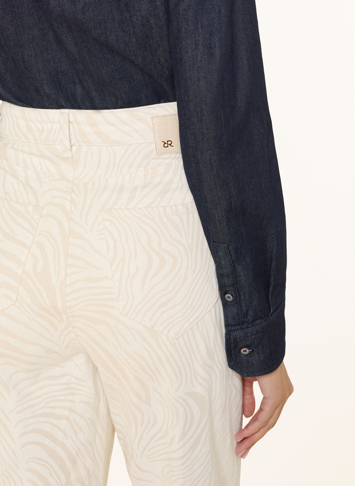 RAFFAELLO ROSSI Cropped Jeans HANNI: 12 Natur gemustert