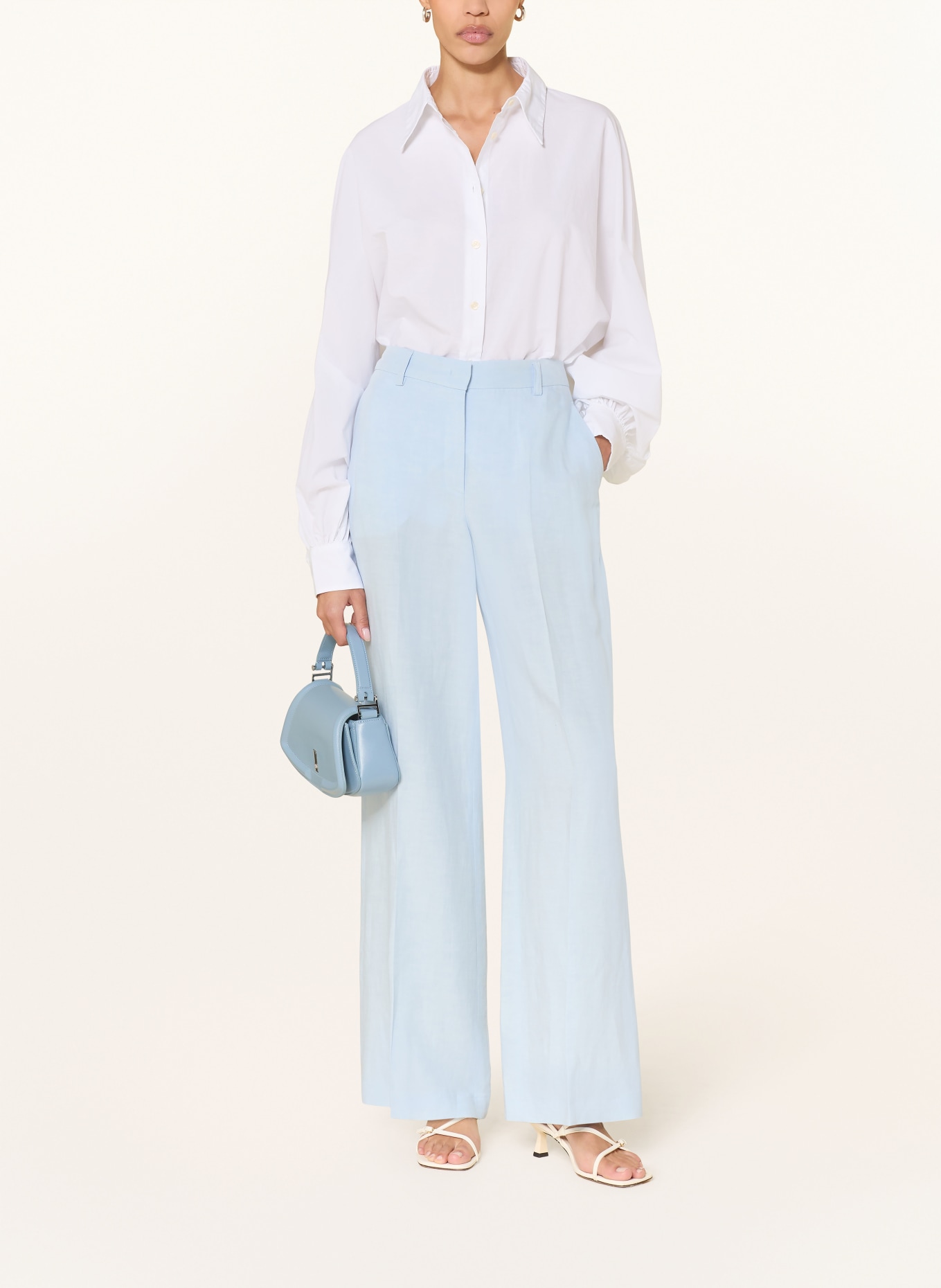 RAFFAELLO ROSSI Spodnie Marlene MILARA z lnem: JASNONIEBIESKI