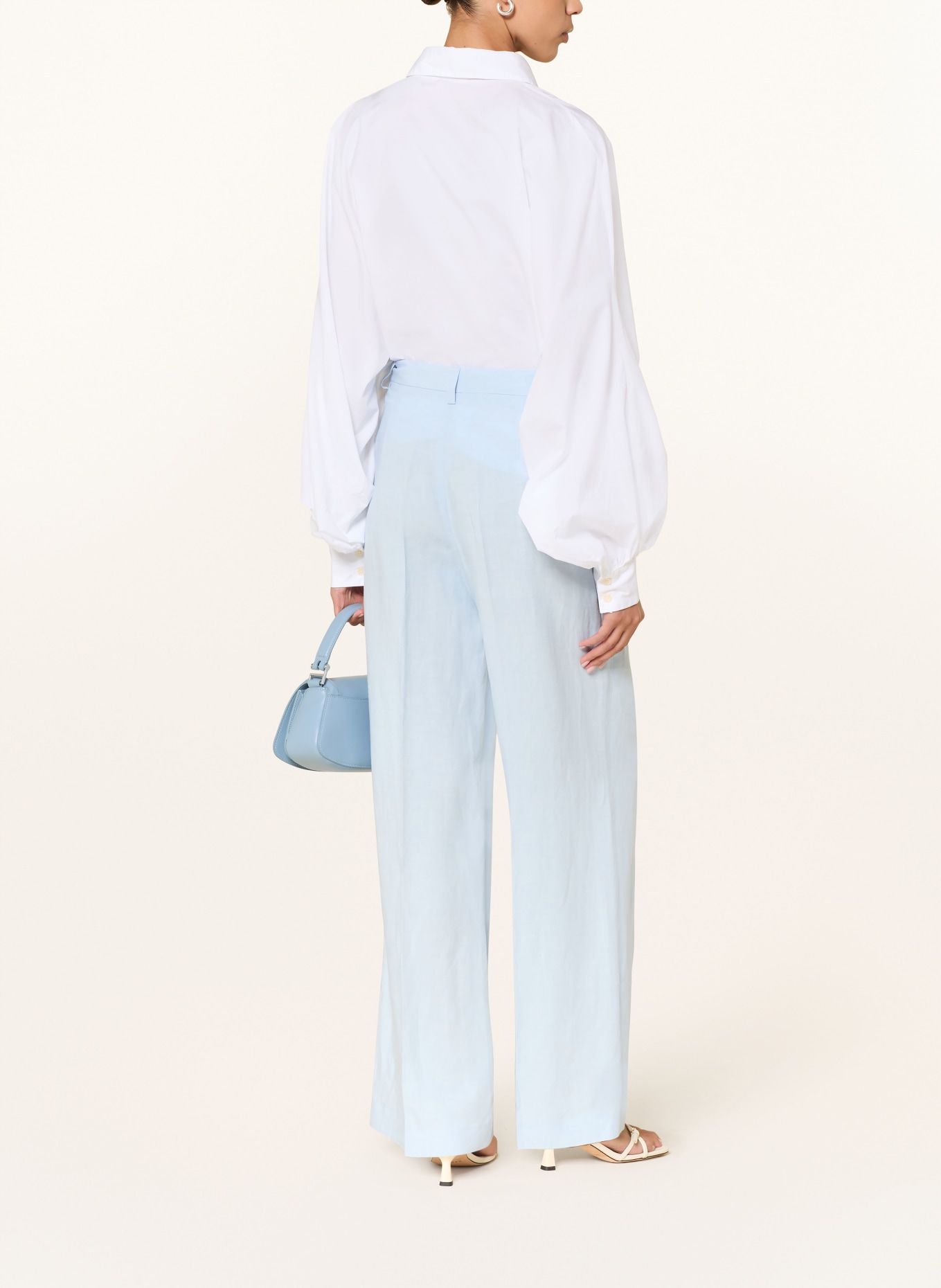 RAFFAELLO ROSSI Spodnie Marlene MILARA z lnem: JASNONIEBIESKI