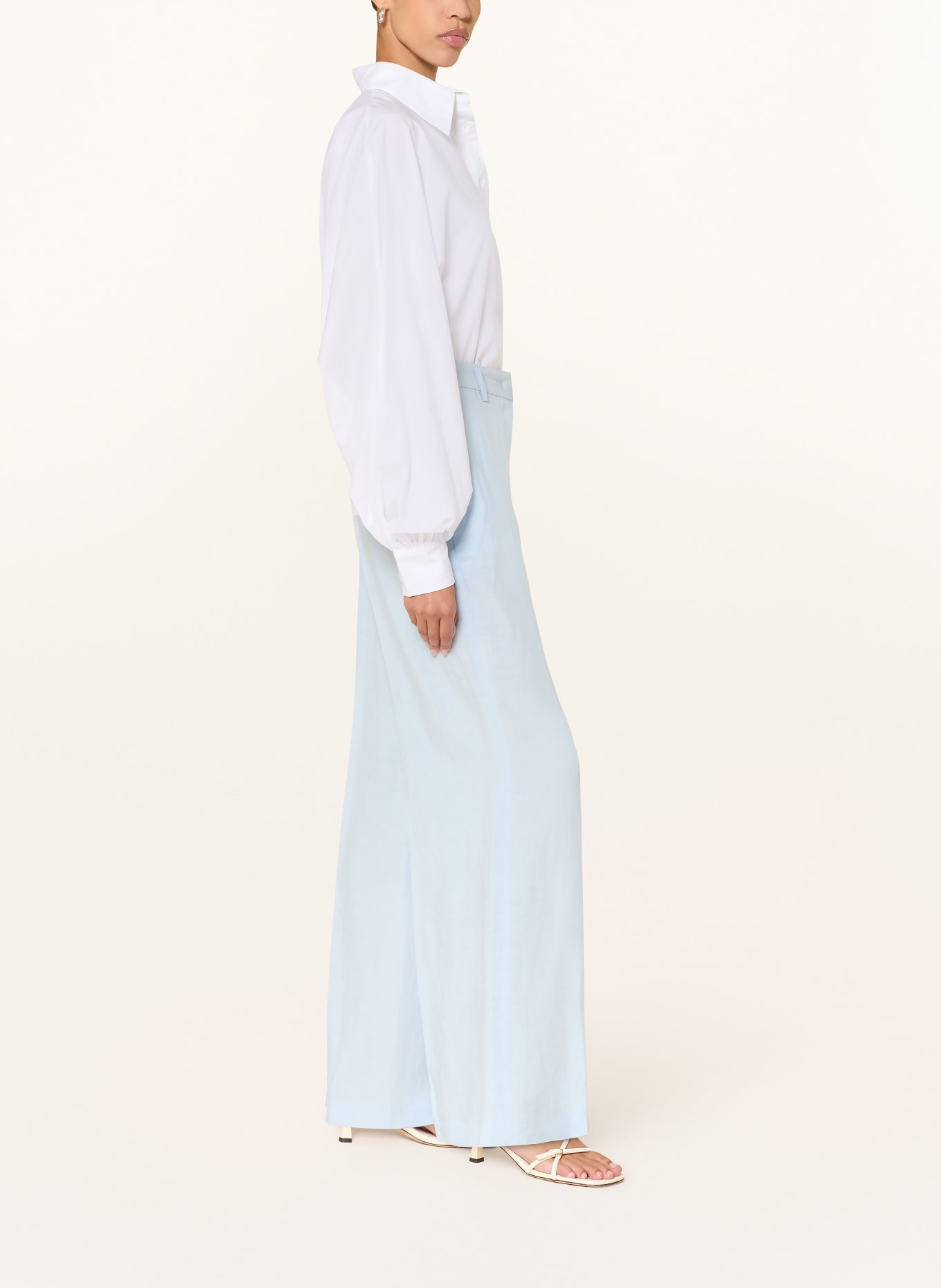 RAFFAELLO ROSSI Spodnie Marlene MILARA z lnem: JASNONIEBIESKI