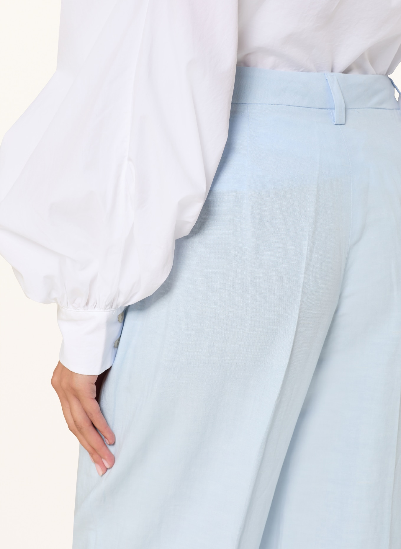 RAFFAELLO ROSSI Spodnie Marlene MILARA z lnem: JASNONIEBIESKI