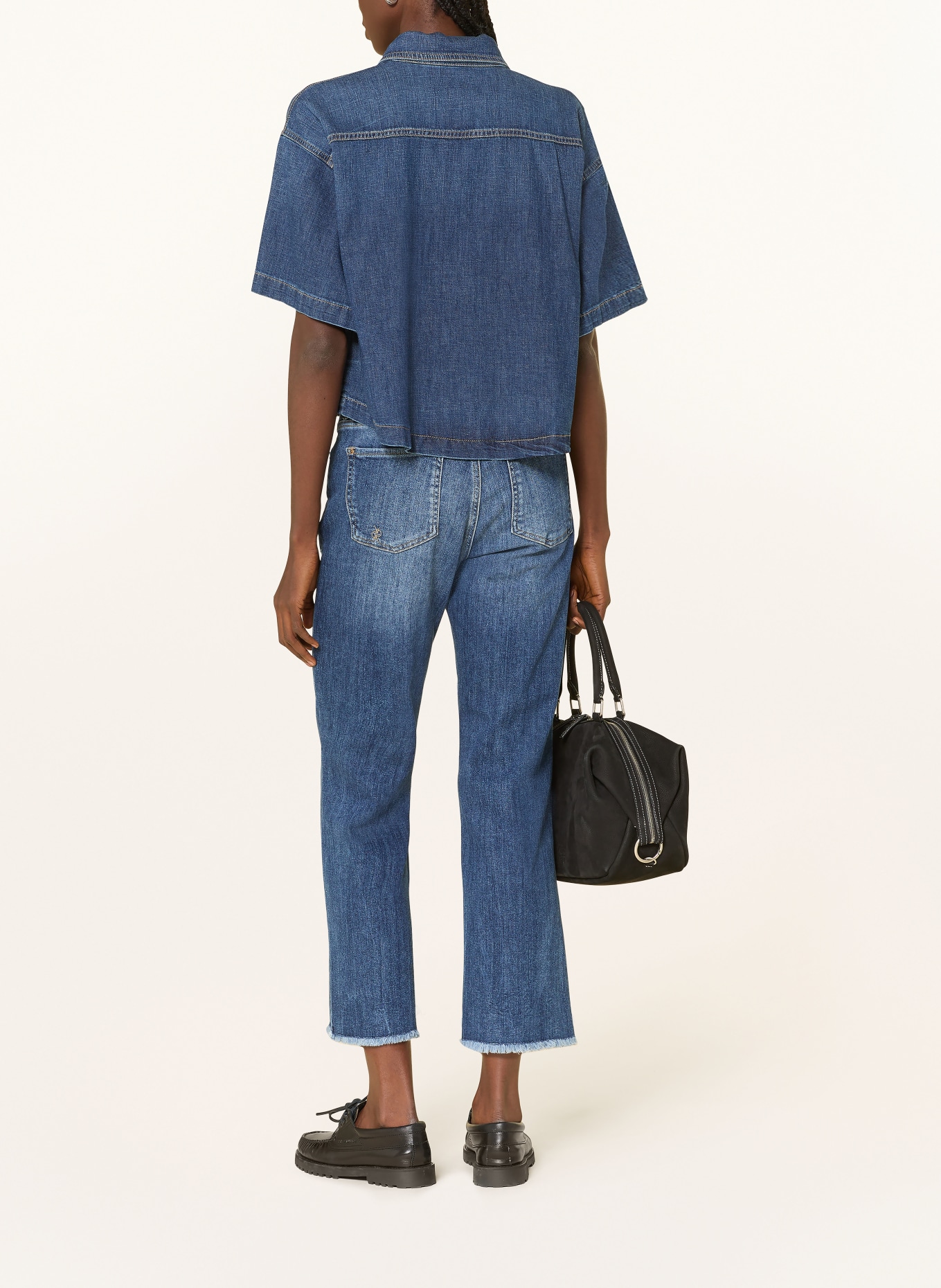 RAFFAELLO ROSSI Jeansblouse ZURI: DONKERBLAUW