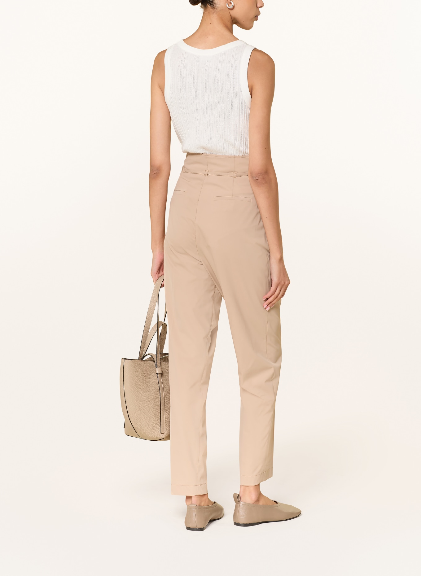 RAFFAELLO ROSSI Paperbag-broek JUNIS: CAMEL