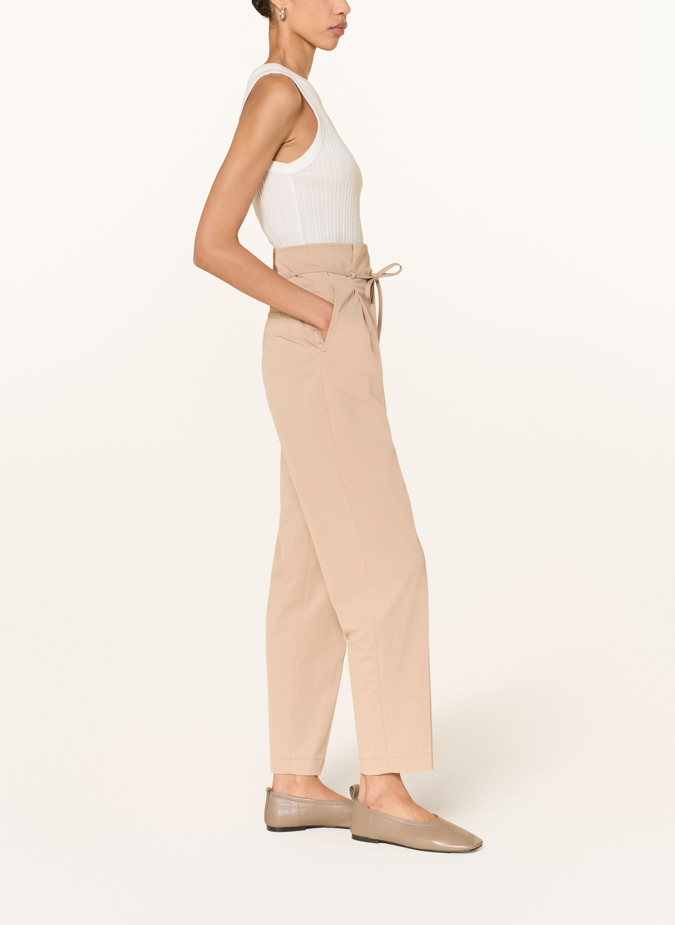 RAFFAELLO ROSSI Paperbag-broek JUNIS: CAMEL