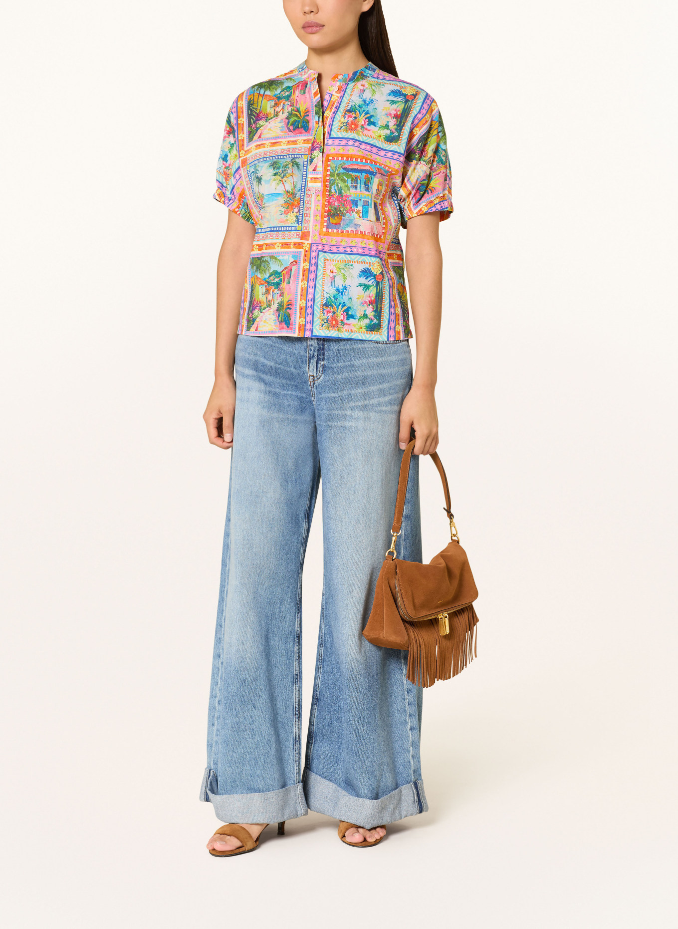 Emily VAN DEN BERGH Blusenshirt: ORANGE / ROT / BLAU