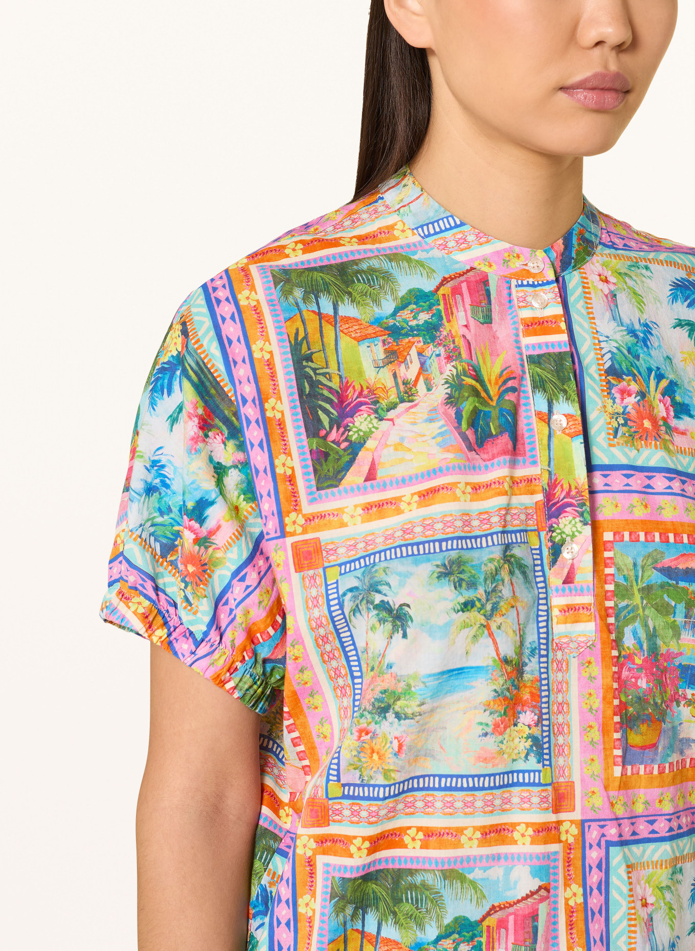 Emily VAN DEN BERGH Blusenshirt: ORANGE / ROT / BLAU