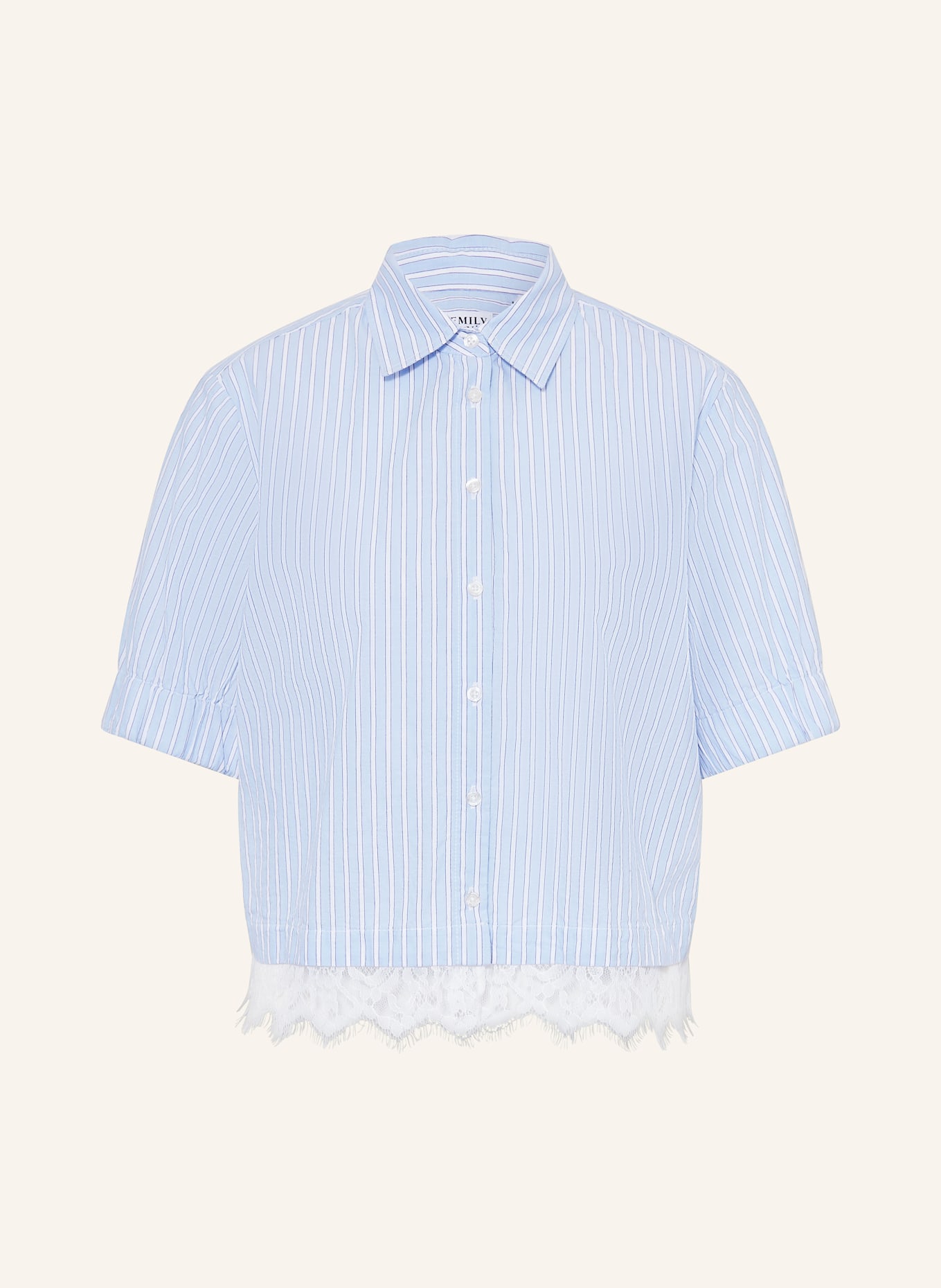 Emily VAN DEN BERGH Bluzka z koronką: JASNONIEBIESKI / BIAŁY