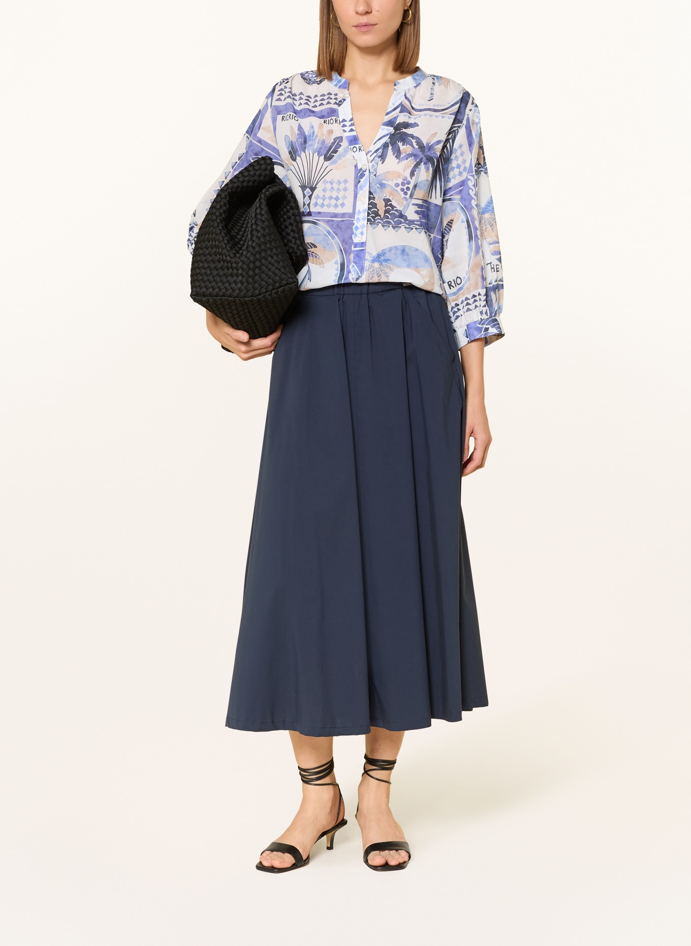 Emily VAN DEN BERGH Bluzka z rękawem 3/4: NIEBIESKI / JASNONIEBIESKI / BIAŁY