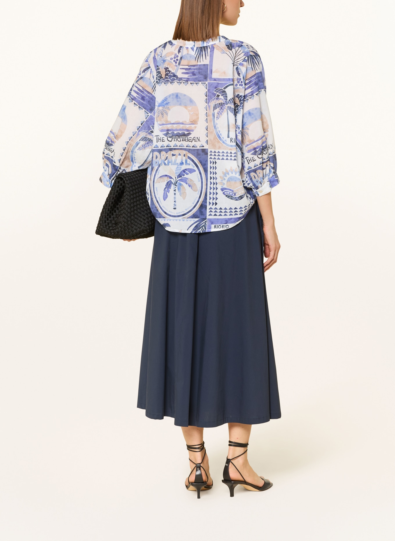 Emily VAN DEN BERGH Bluzka z rękawem 3/4: NIEBIESKI / JASNONIEBIESKI / BIAŁY