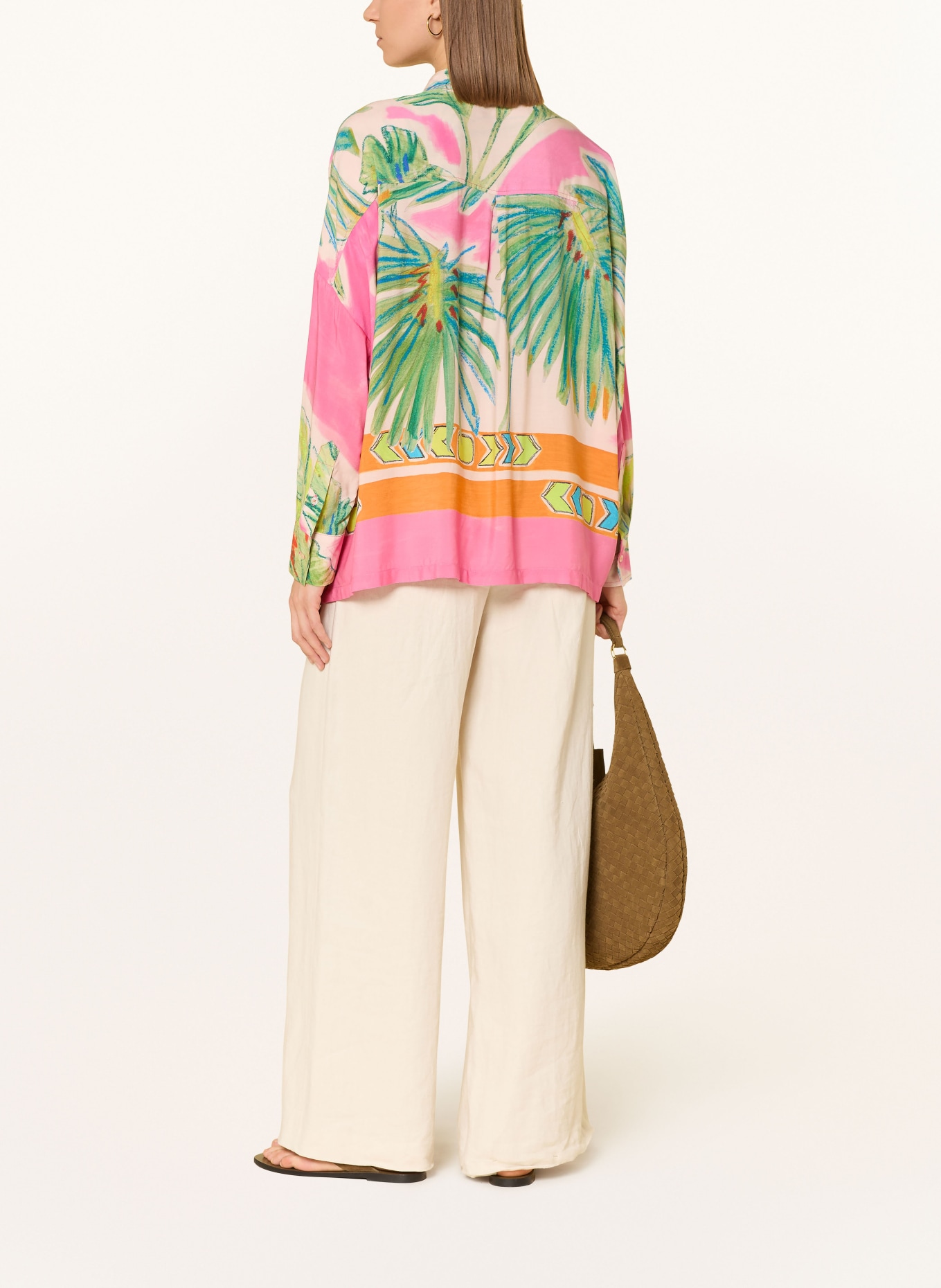 Emily VAN DEN BERGH koszula: MOCNORÓŻOWY / KREMOWY / ZIELONY