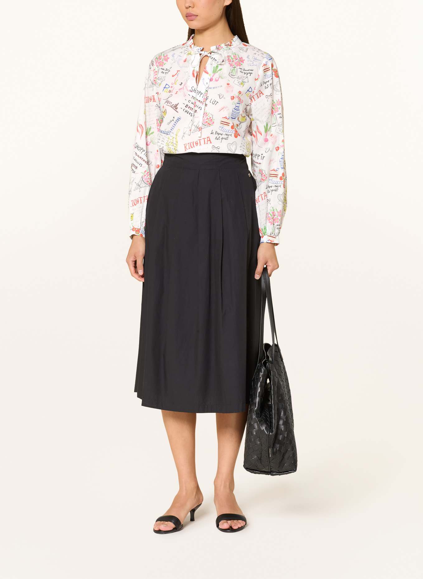 Emily VAN DEN BERGH Blouse shirt with ruffles: WHITE / RED / BLUE