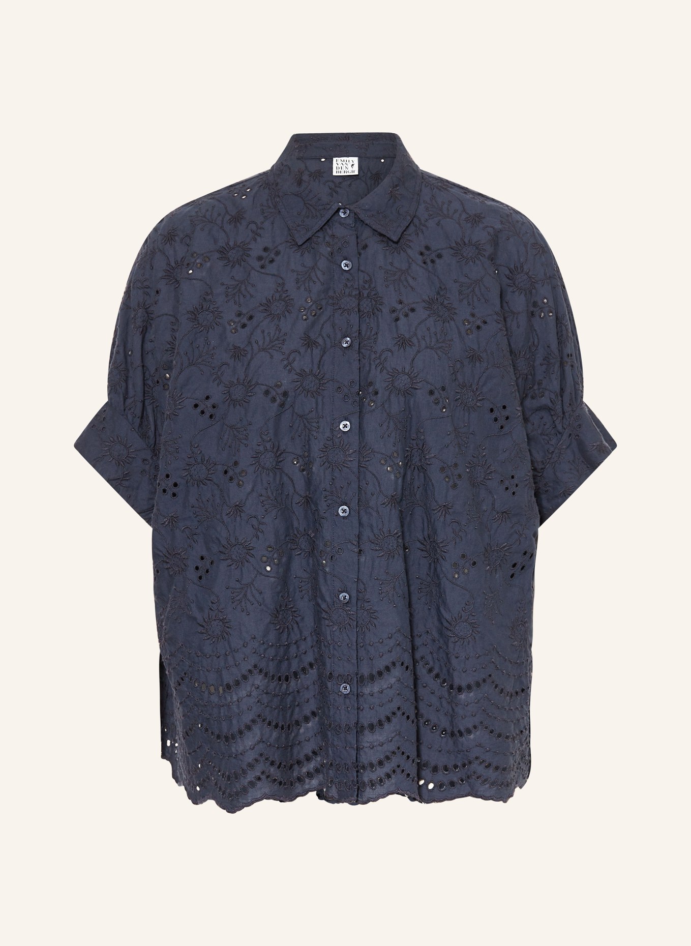 Emily VAN DEN BERGH Blouse made of eyelet lace: DARK BLUE