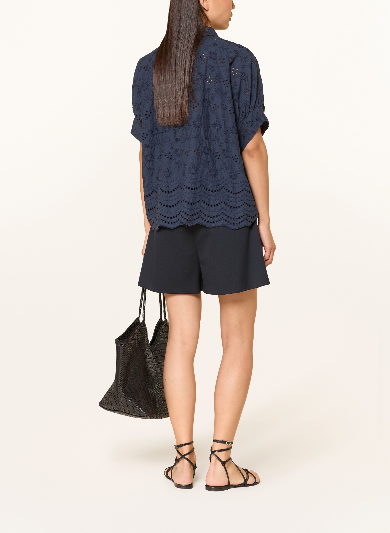 Emily VAN DEN BERGH Blouse made of eyelet lace: DARK BLUE