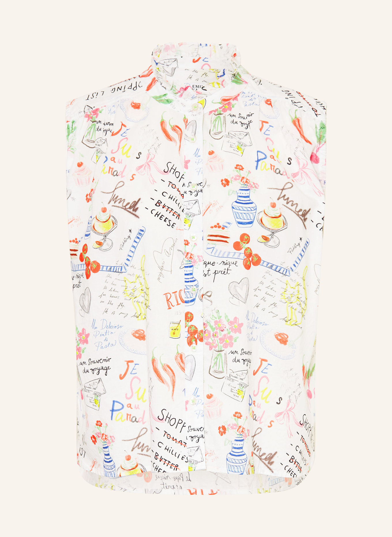 Emily VAN DEN BERGH Blusentop: CREME / ROT / BLAU