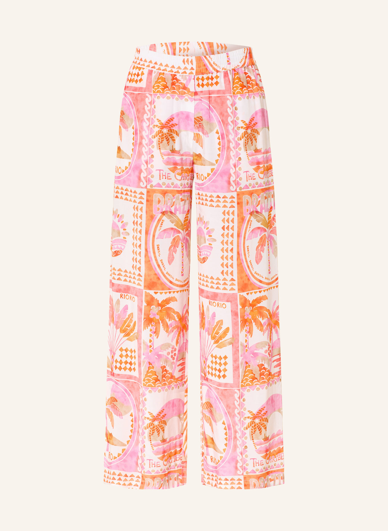 Emily VAN DEN BERGH Marlenehose: ECRU / ROSA / ORANGE