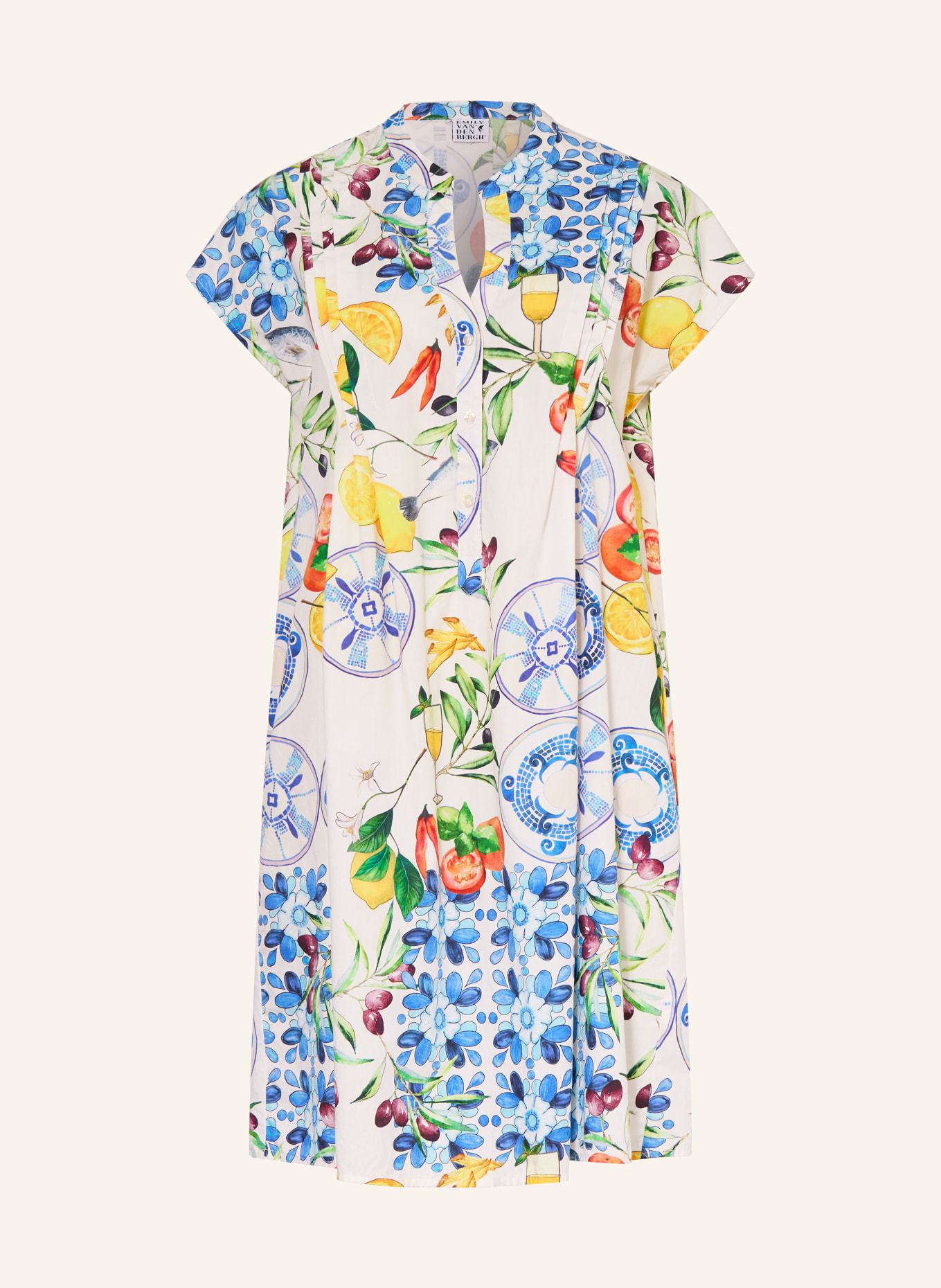 Emily VAN DEN BERGH Kleid: WEISS / GELB / BLAU