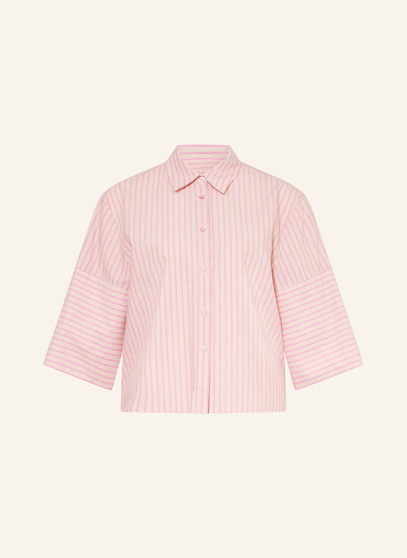 Emily VAN DEN BERGH Hemdbluse mit 3/4-Arm: CREME / ROSA