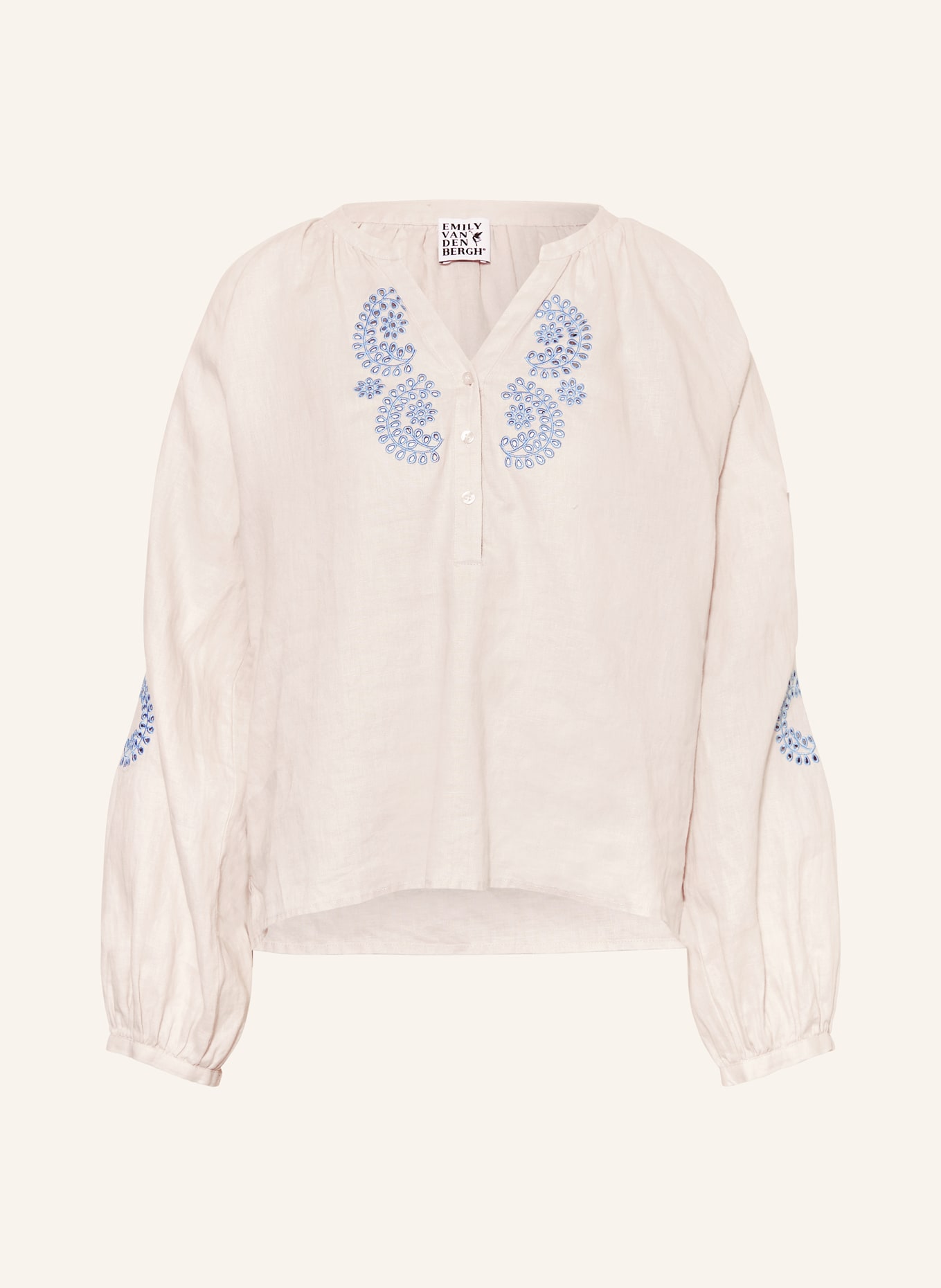 Emily VAN DEN BERGH Blusenshirt: ECRU / HELLBLAU
