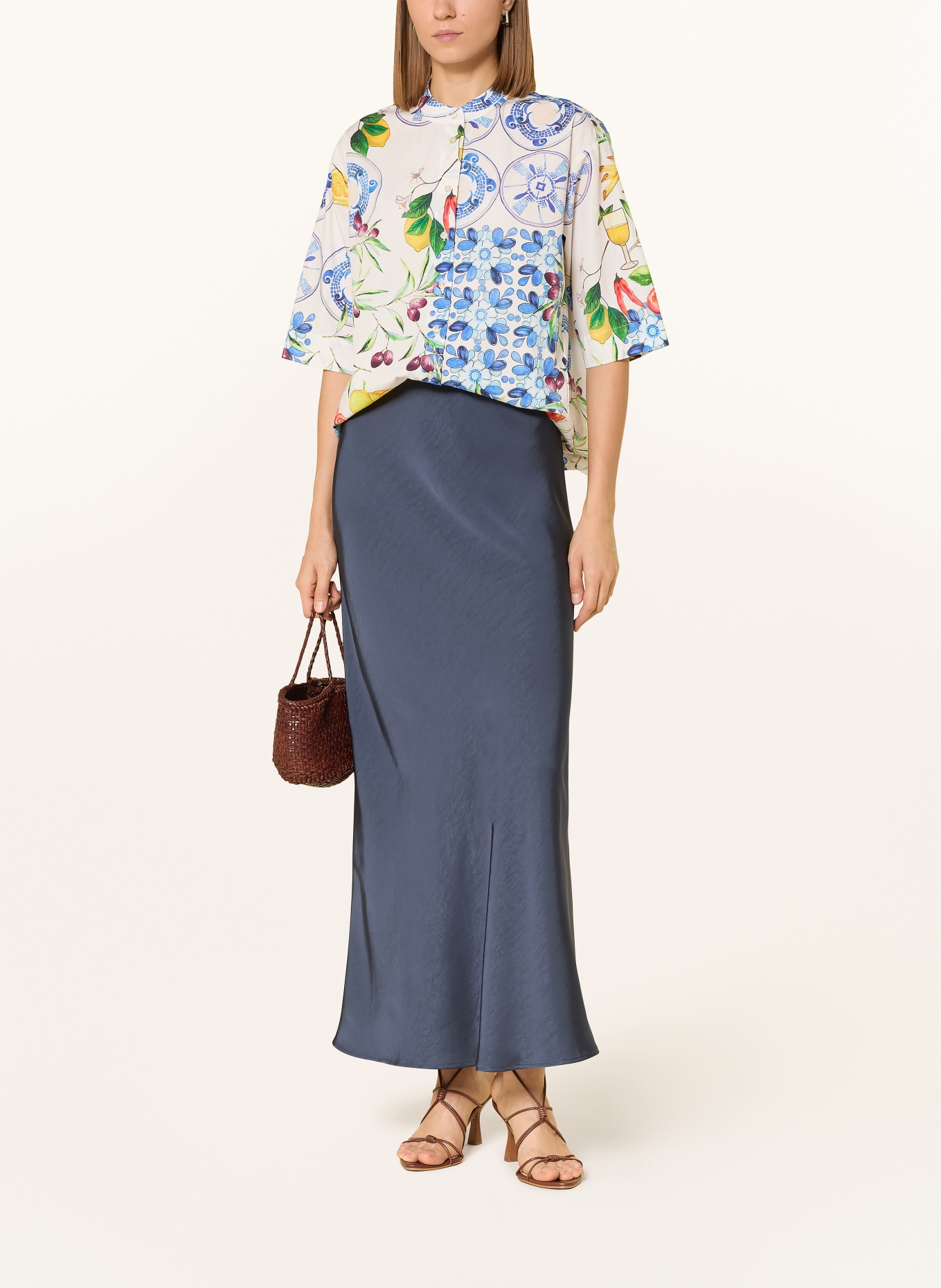 Emily VAN DEN BERGH Bluse mit 3/4-Arm: WEISS / GELB / BLAU