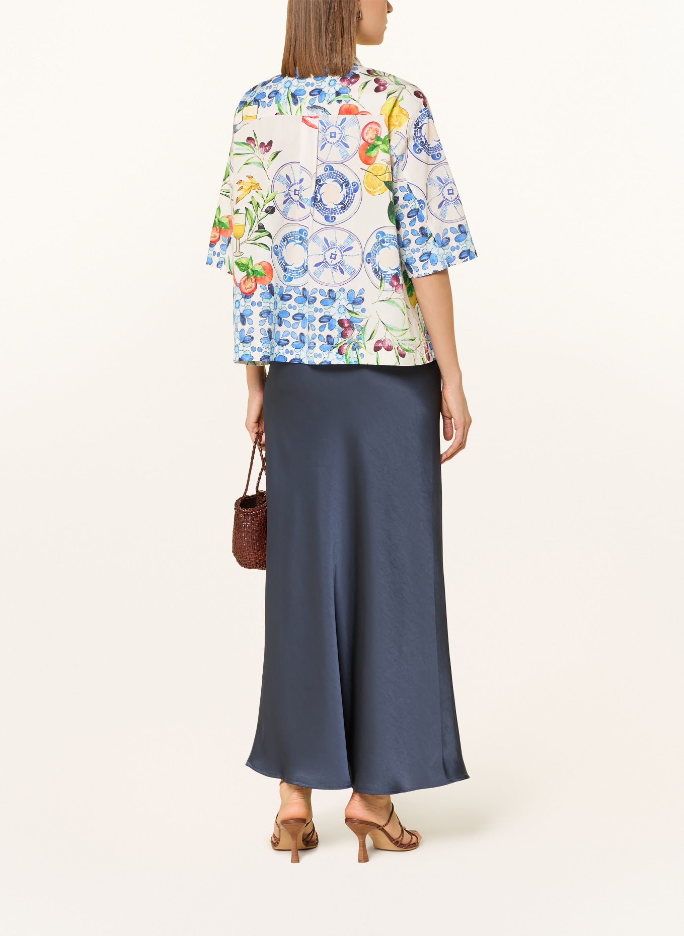 Emily VAN DEN BERGH Bluse mit 3/4-Arm: WEISS / GELB / BLAU