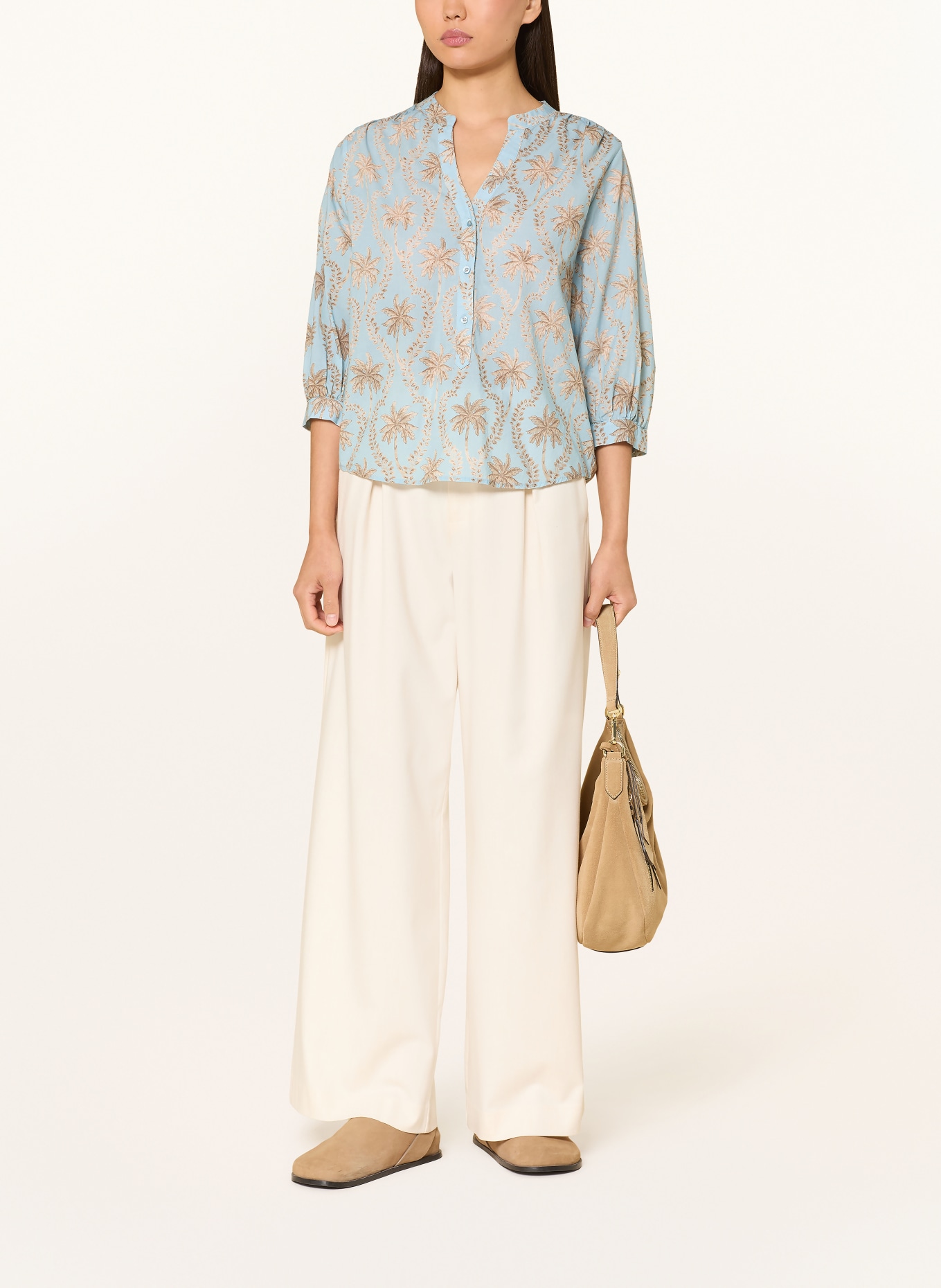 Emily VAN DEN BERGH Blusenshirt: HELLBLAU / HELLBRAUN / HELLGRAU