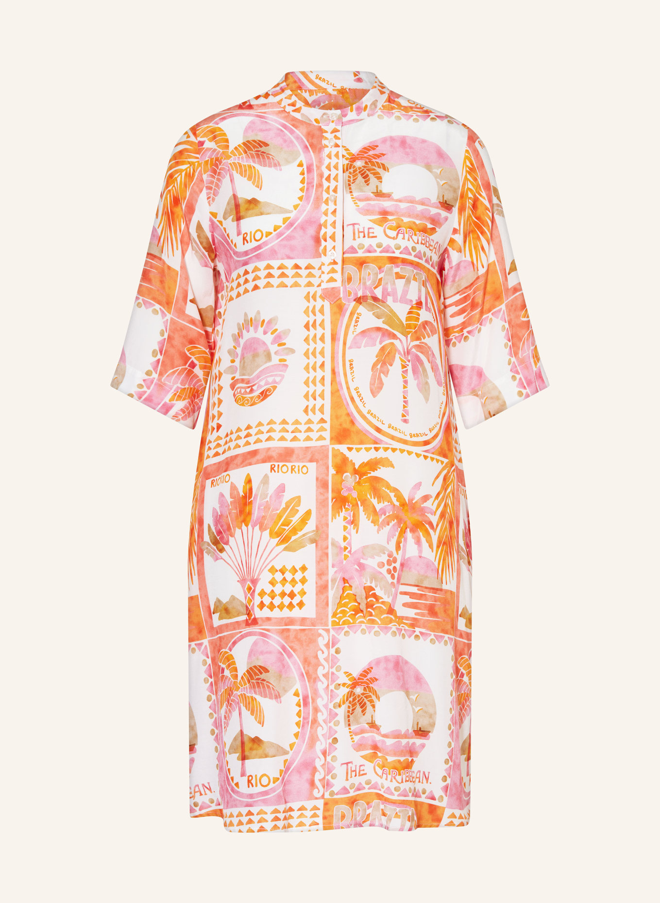 Emily VAN DEN BERGH sukienka: POMARAŃCZOWY / ECRU / MOCNORÓŻOWY