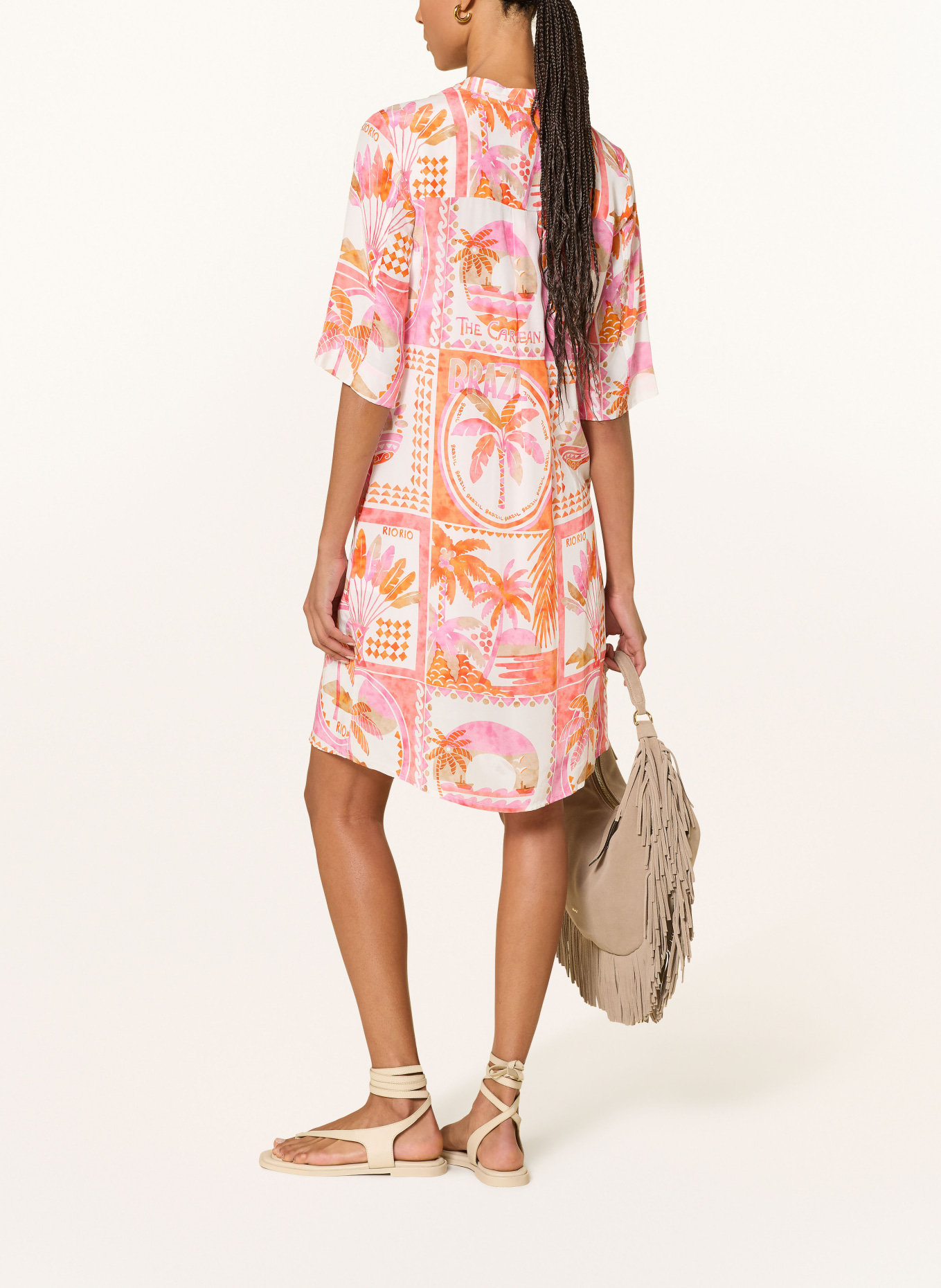 Emily VAN DEN BERGH sukienka: POMARAŃCZOWY / ECRU / MOCNORÓŻOWY