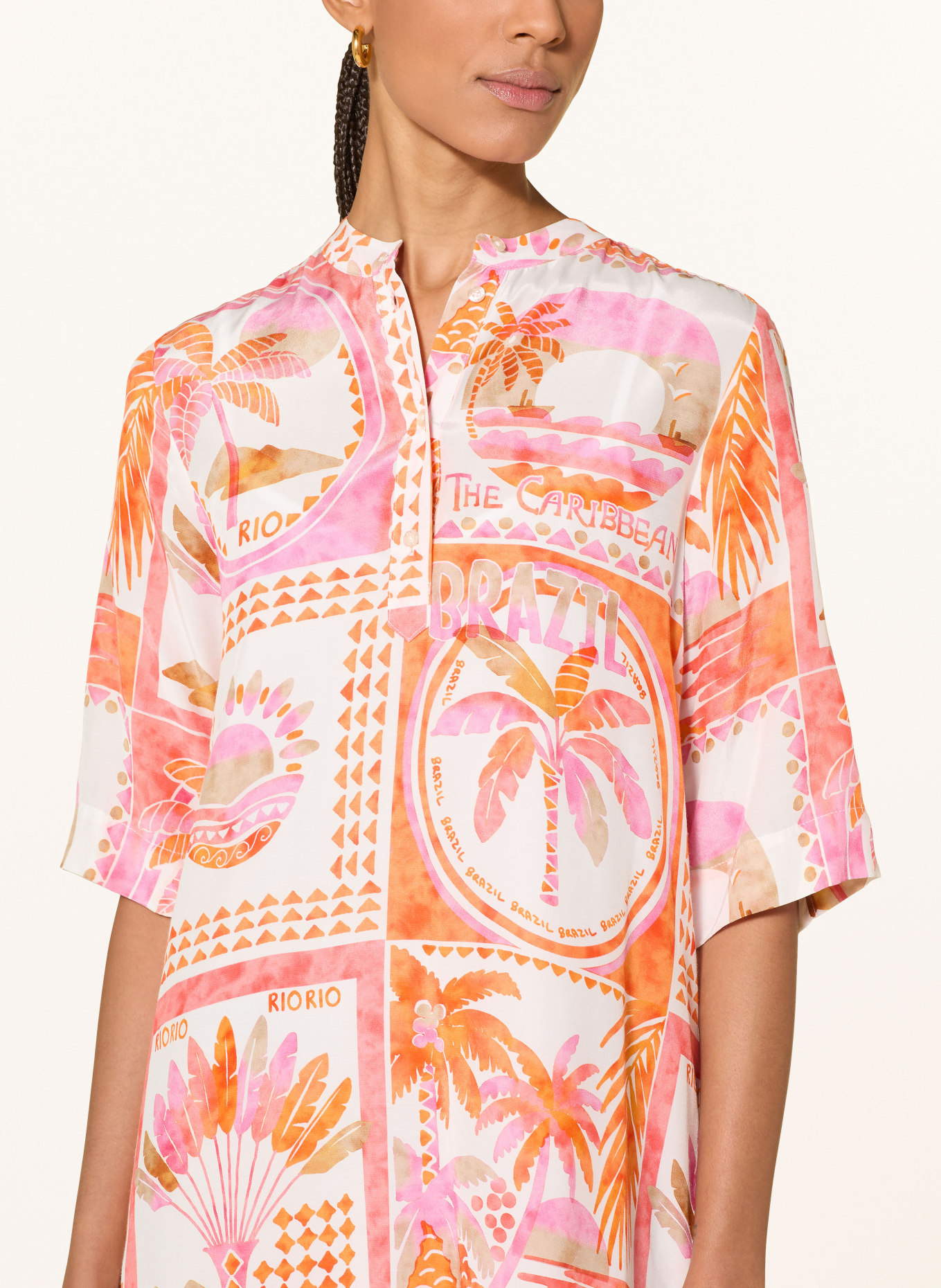 Emily VAN DEN BERGH sukienka: POMARAŃCZOWY / ECRU / MOCNORÓŻOWY