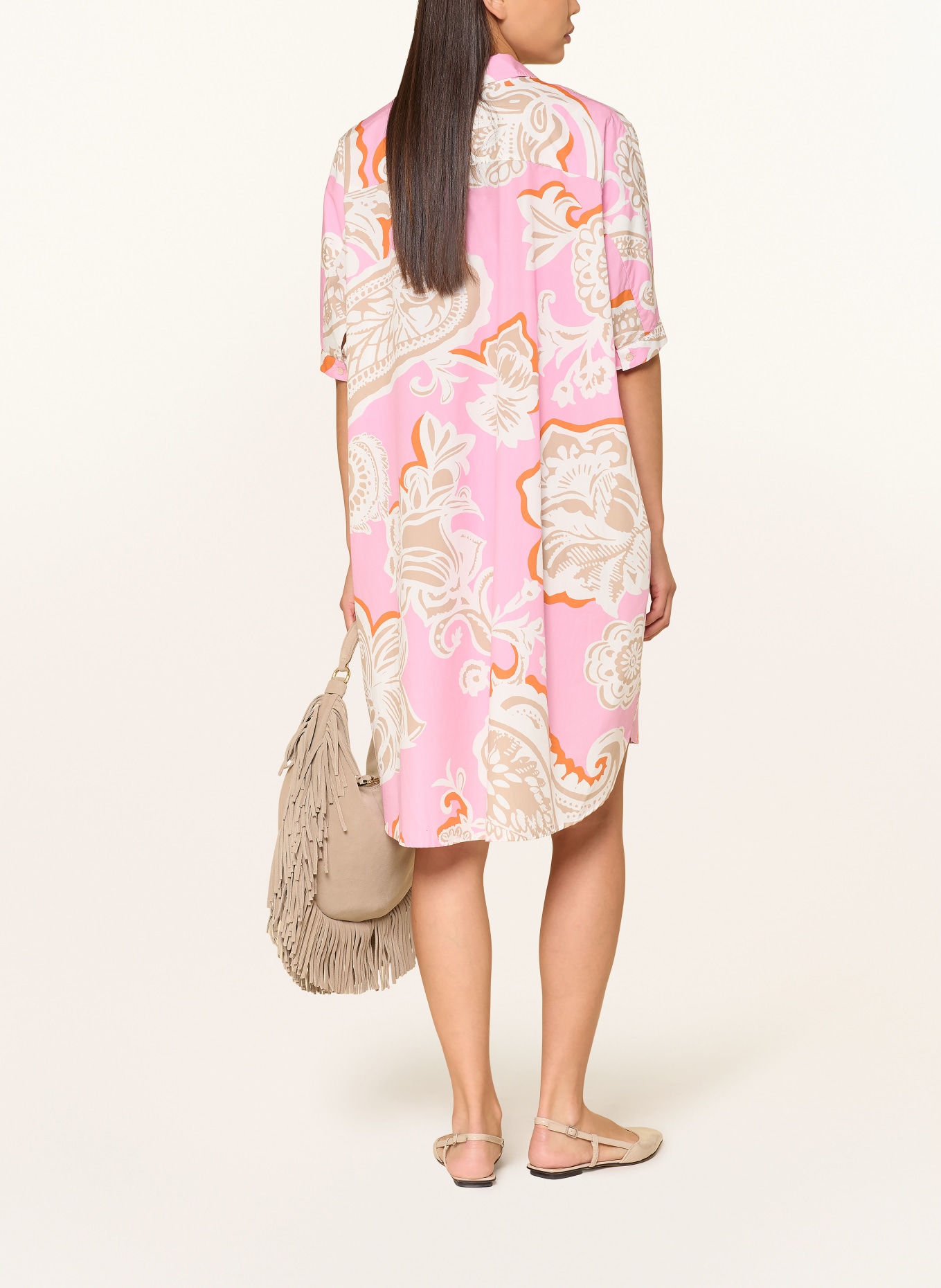 Emily VAN DEN BERGH Hemdblusenkleid: ROSA / BEIGE / CREME