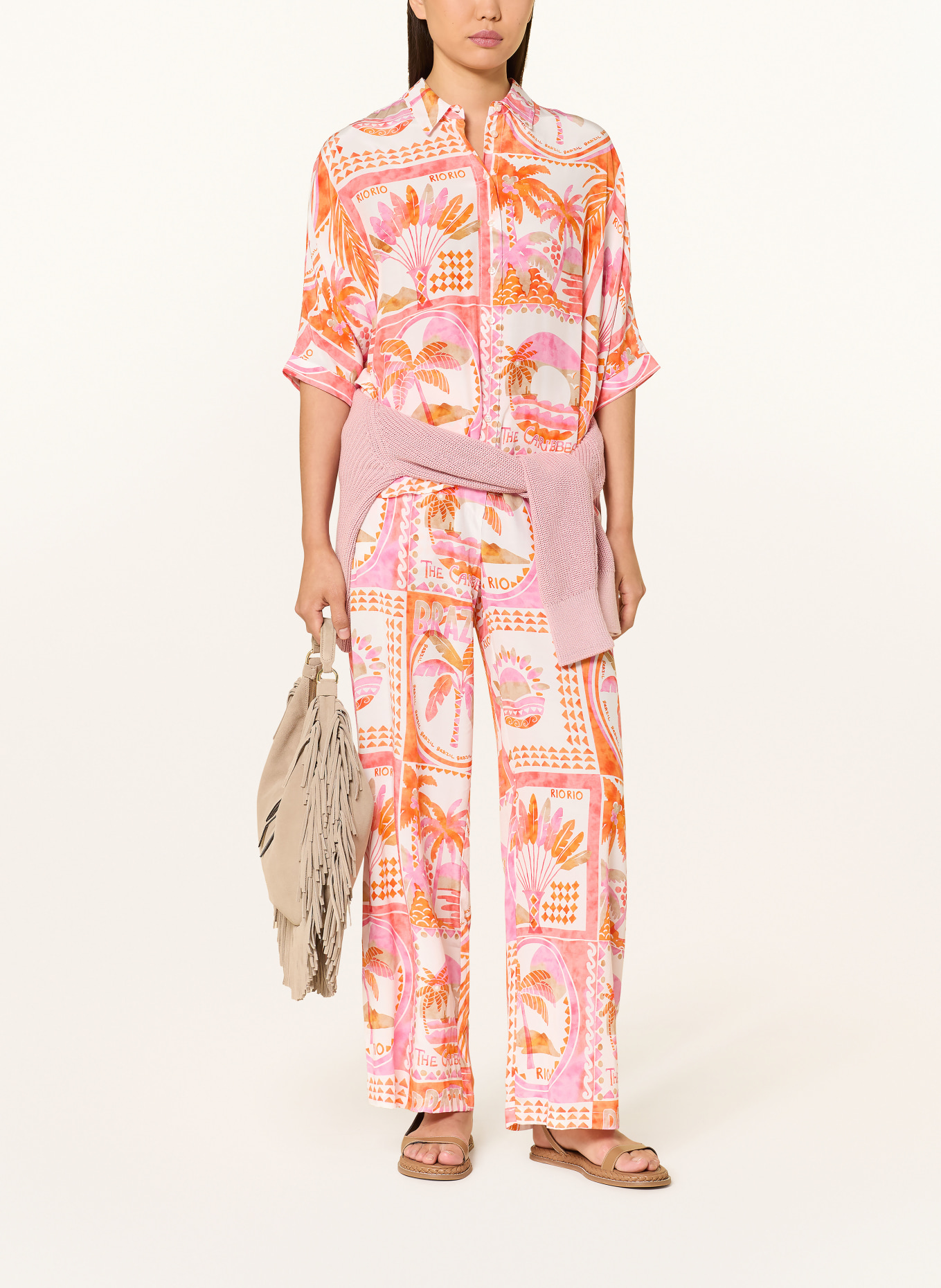 Emily VAN DEN BERGH Hemdbluse: ECRU / PINK / ORANGE