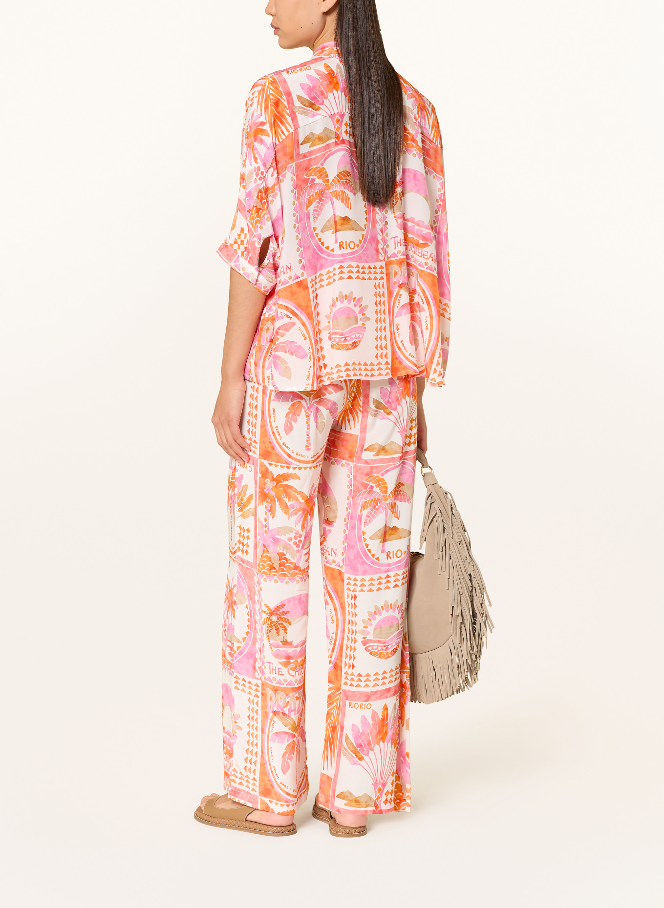 Emily VAN DEN BERGH Hemdbluse: ECRU / PINK / ORANGE