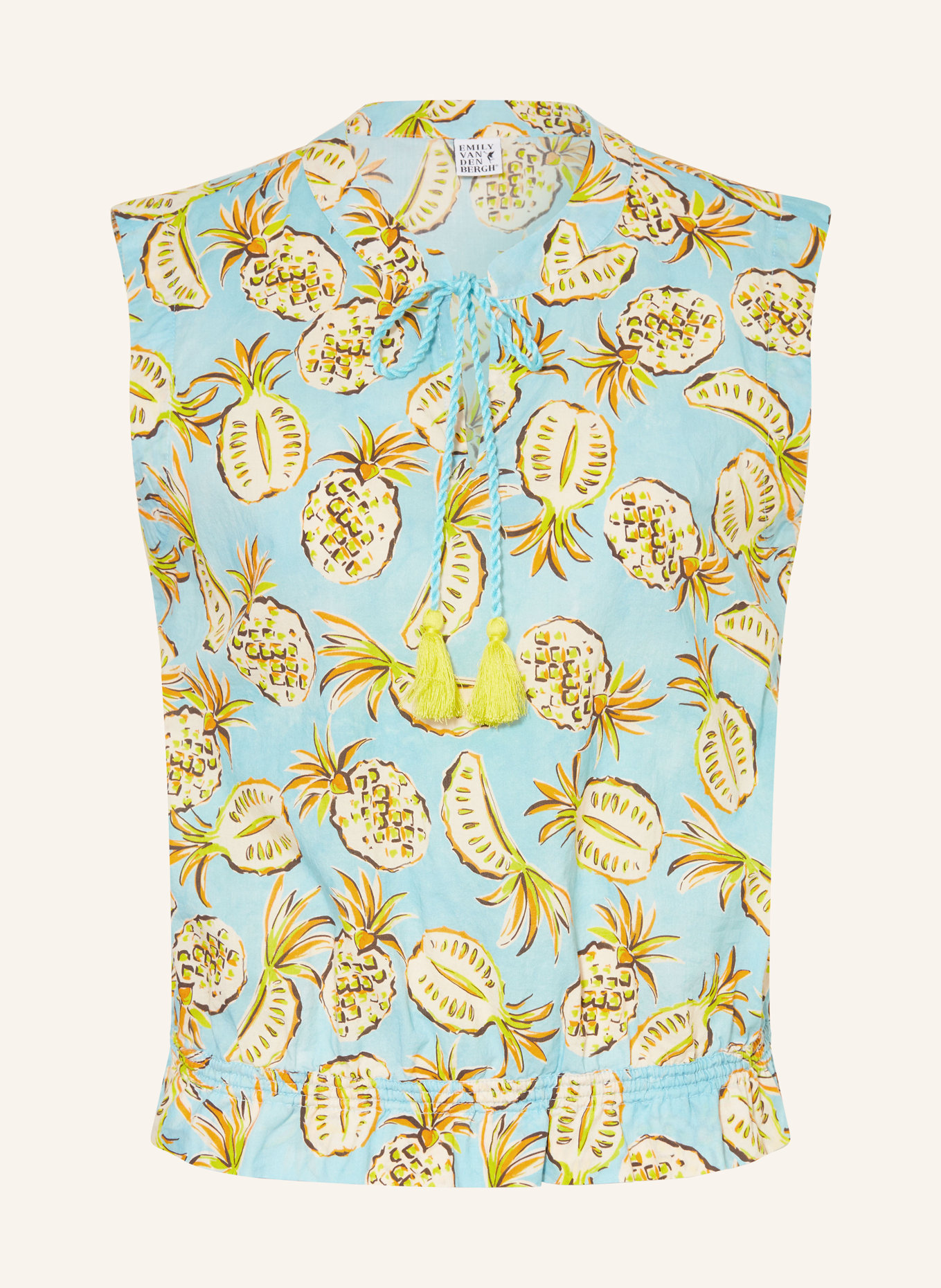 Emily VAN DEN BERGH Blusentop: TÜRKIS / ORANGE / GELB