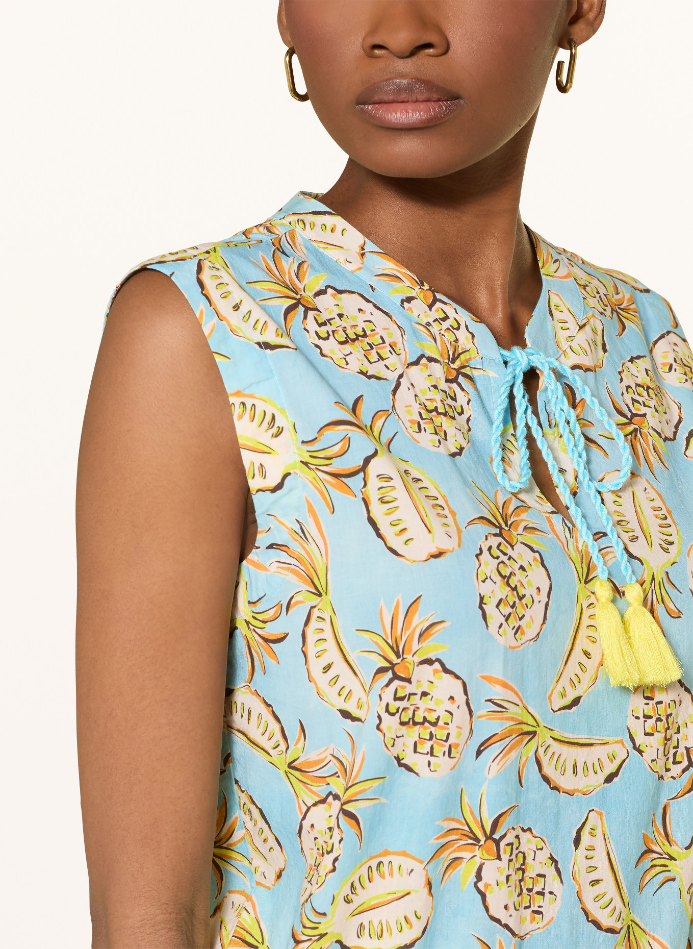 Emily VAN DEN BERGH Blusentop: TÜRKIS / ORANGE / GELB