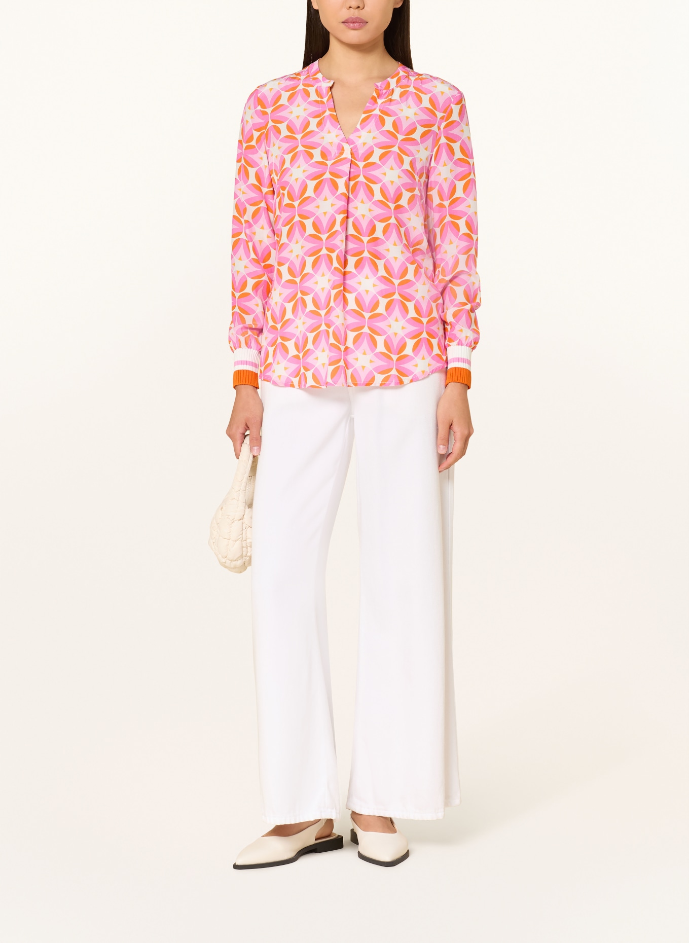 Emily VAN DEN BERGH Blusenshirt: ECRU / NEONROSA / ORANGE