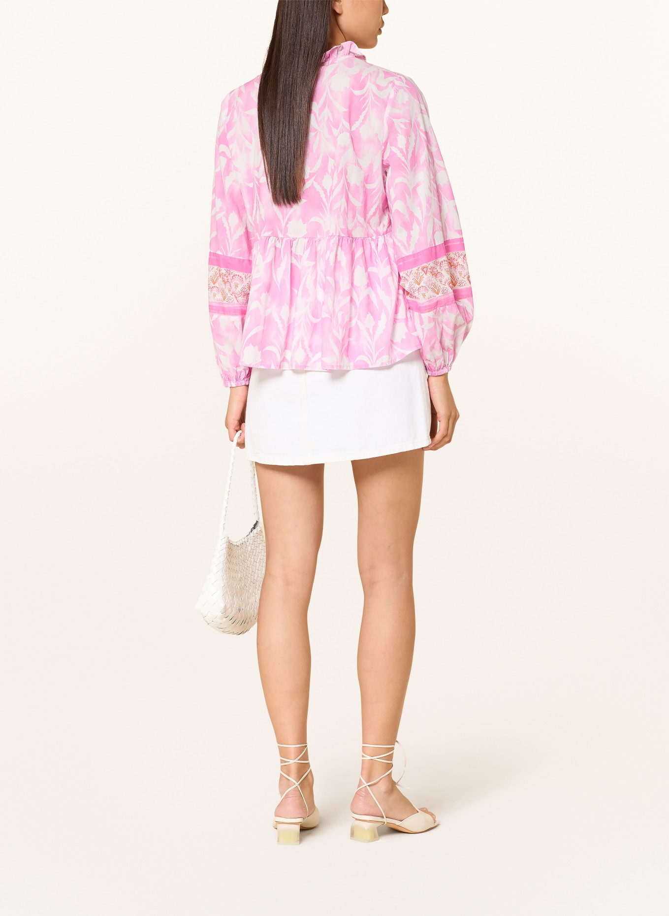 Emily VAN DEN BERGH Blusenshirt mit Rüschen: ROSA / WEISS