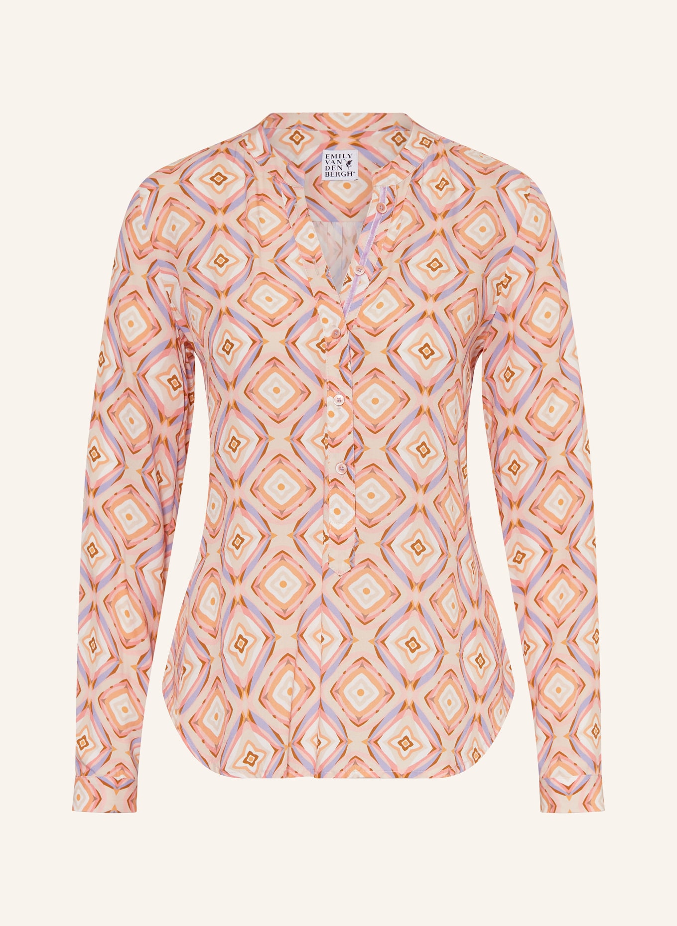 Emily VAN DEN BERGH blouse shirt: LIGHT BROWN / PINK / LIGHT PURPLE