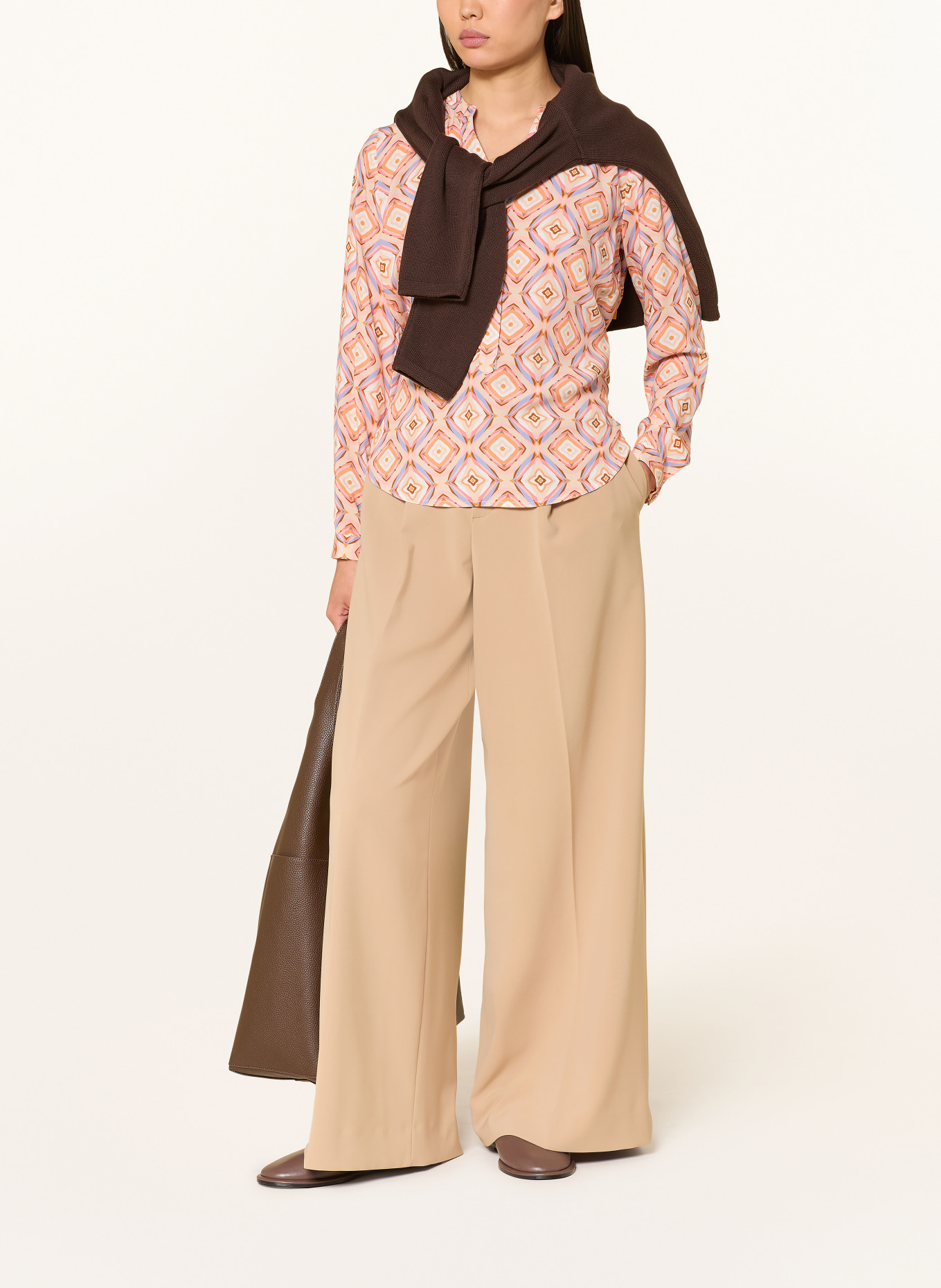 Emily VAN DEN BERGH blouse shirt: LIGHT BROWN / PINK / LIGHT PURPLE