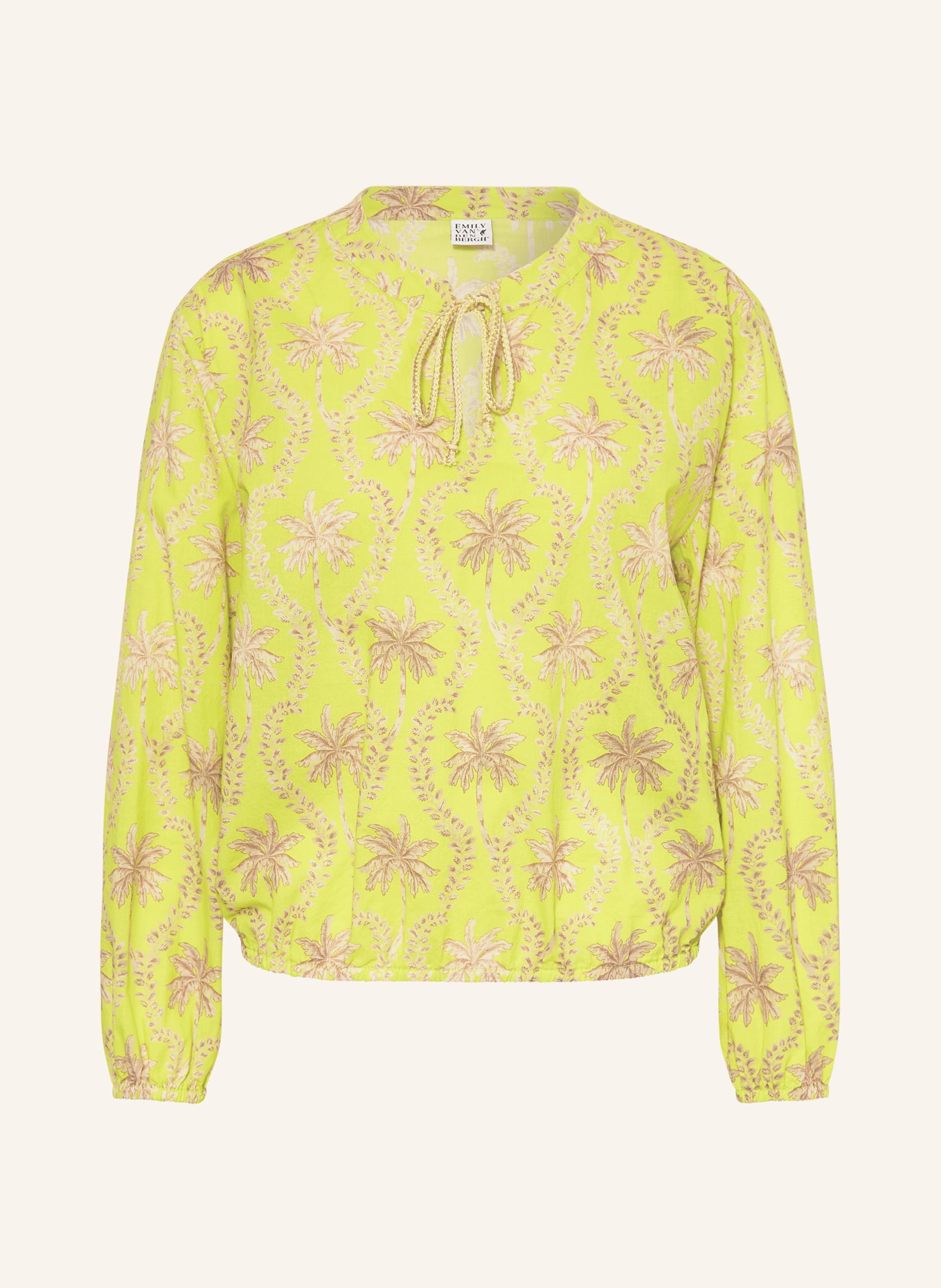 Emily VAN DEN BERGH Blouse shirt with glitter thread: NEON GREEN / BEIGE