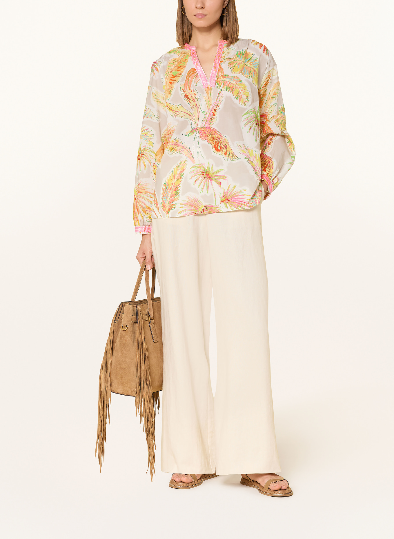 Emily VAN DEN BERGH Blusenshirt: BEIGE / PINK / GELB