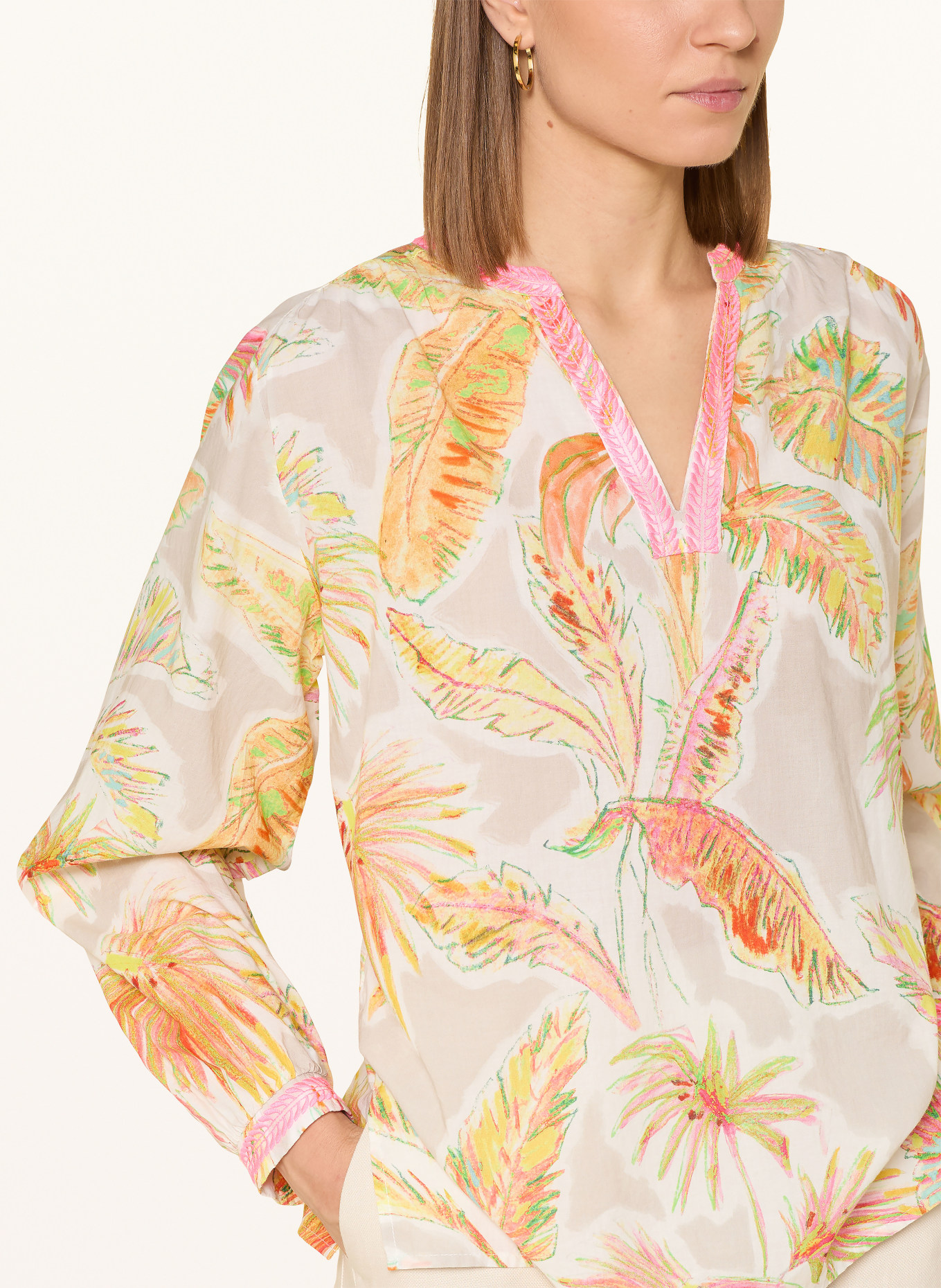Emily VAN DEN BERGH Blusenshirt: BEIGE / PINK / GELB