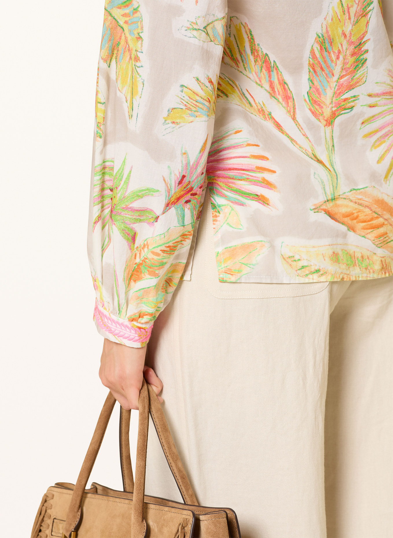 Emily VAN DEN BERGH Blusenshirt: BEIGE / PINK / GELB