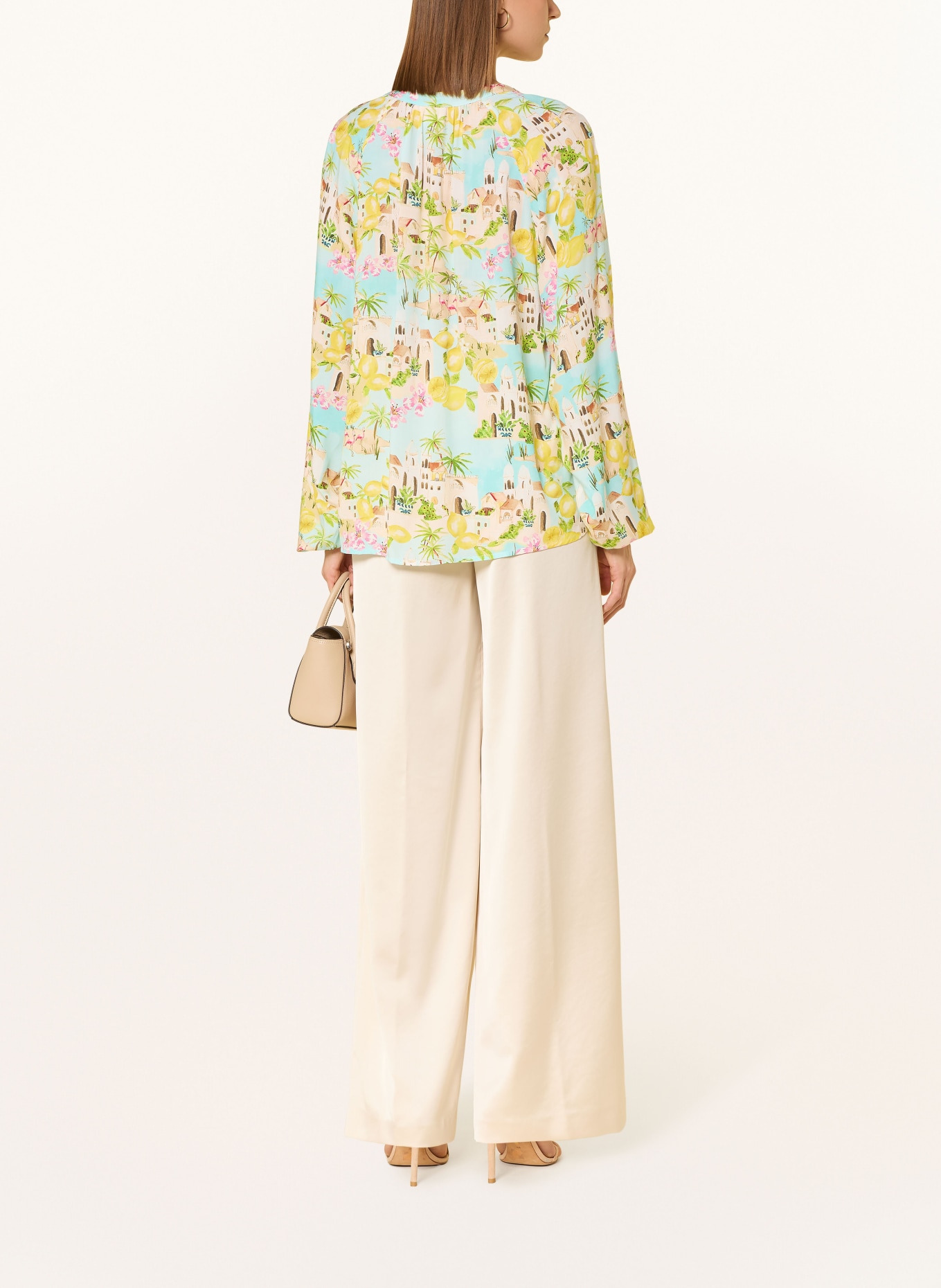 Emily VAN DEN BERGH blouse shirt: TURQUOISE / BEIGE / YELLOW