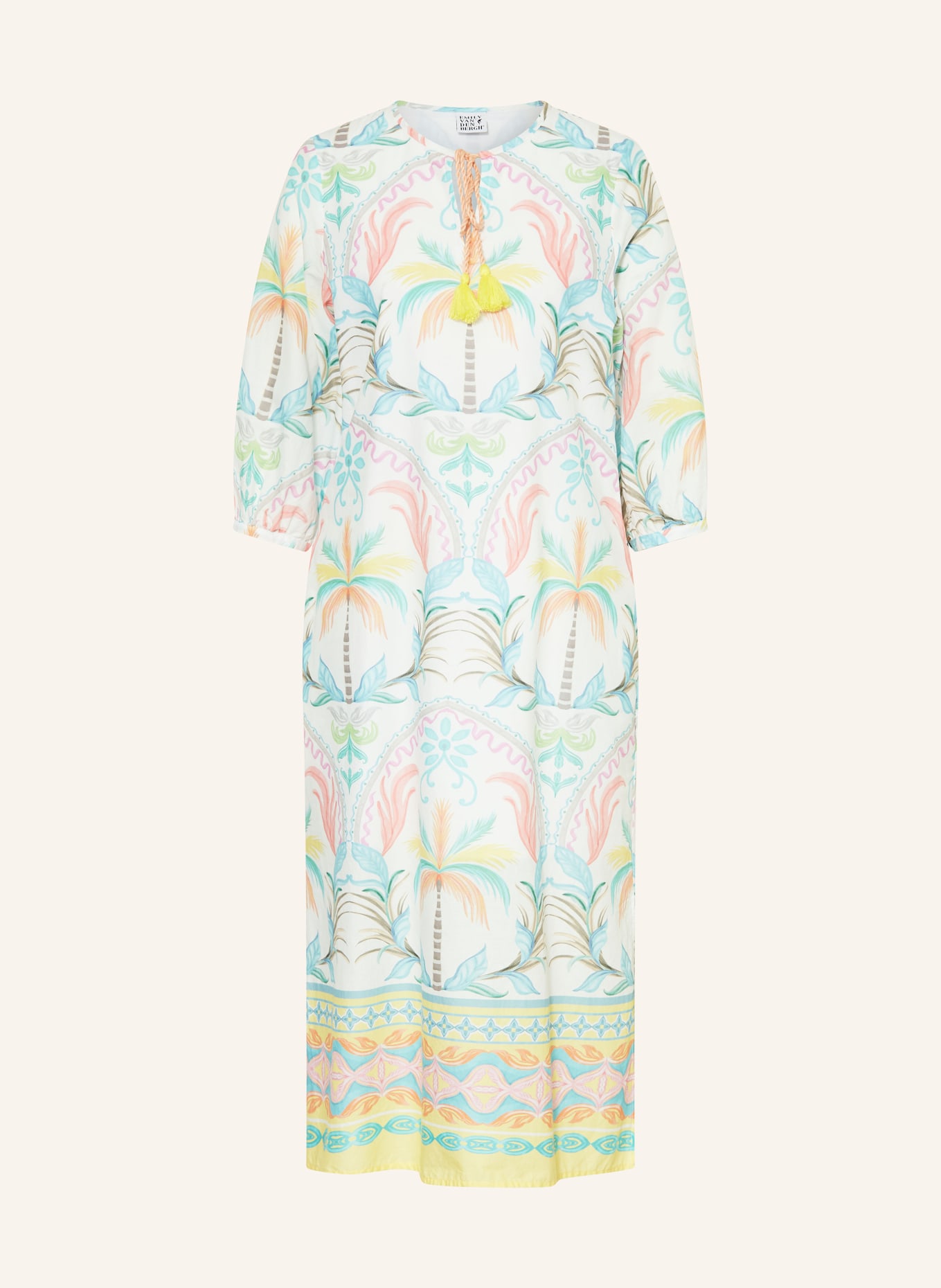 Emily VAN DEN BERGH dress: WHITE / SALMON / TURQUOISE