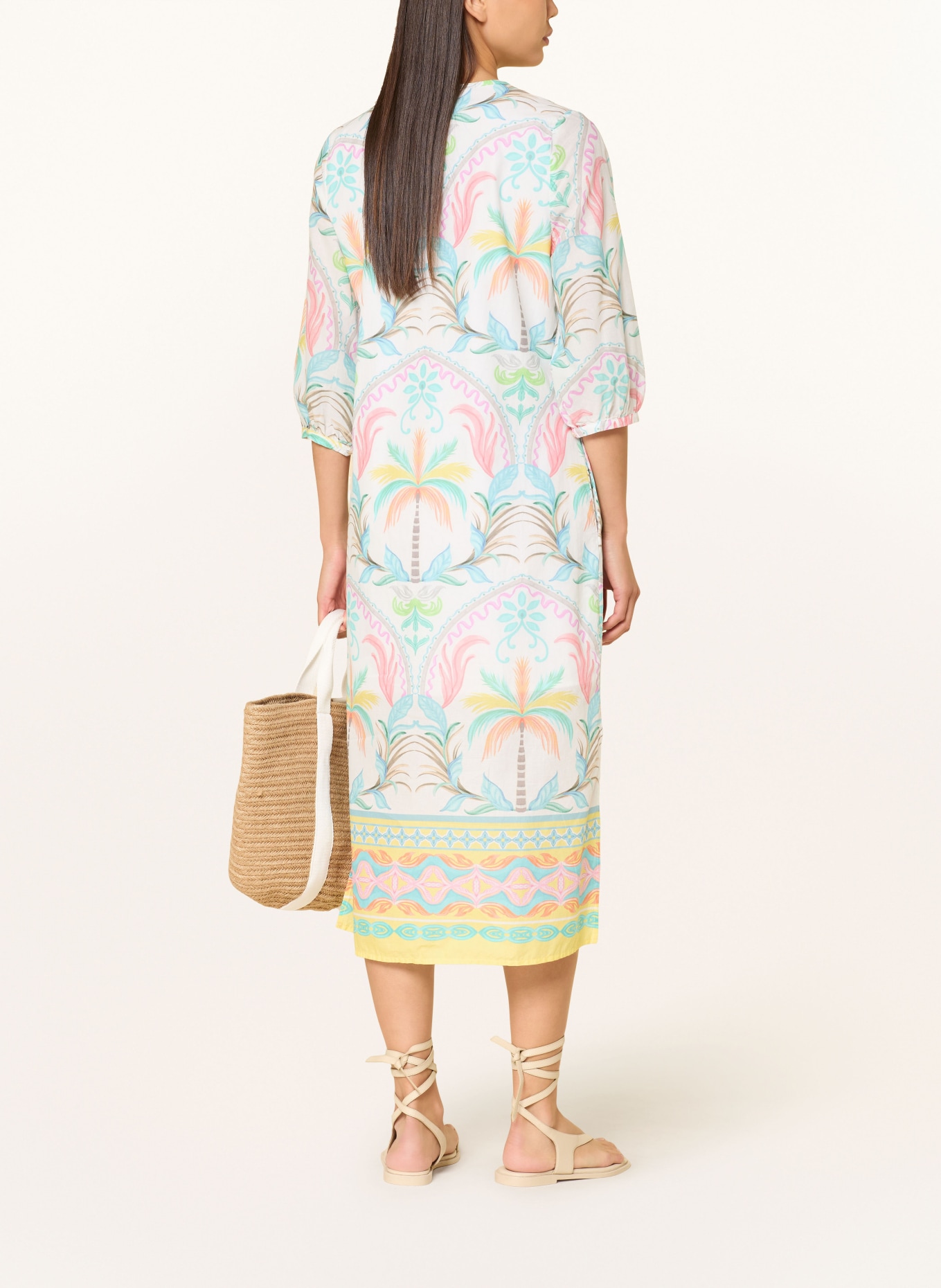 Emily VAN DEN BERGH dress: WHITE / SALMON / TURQUOISE