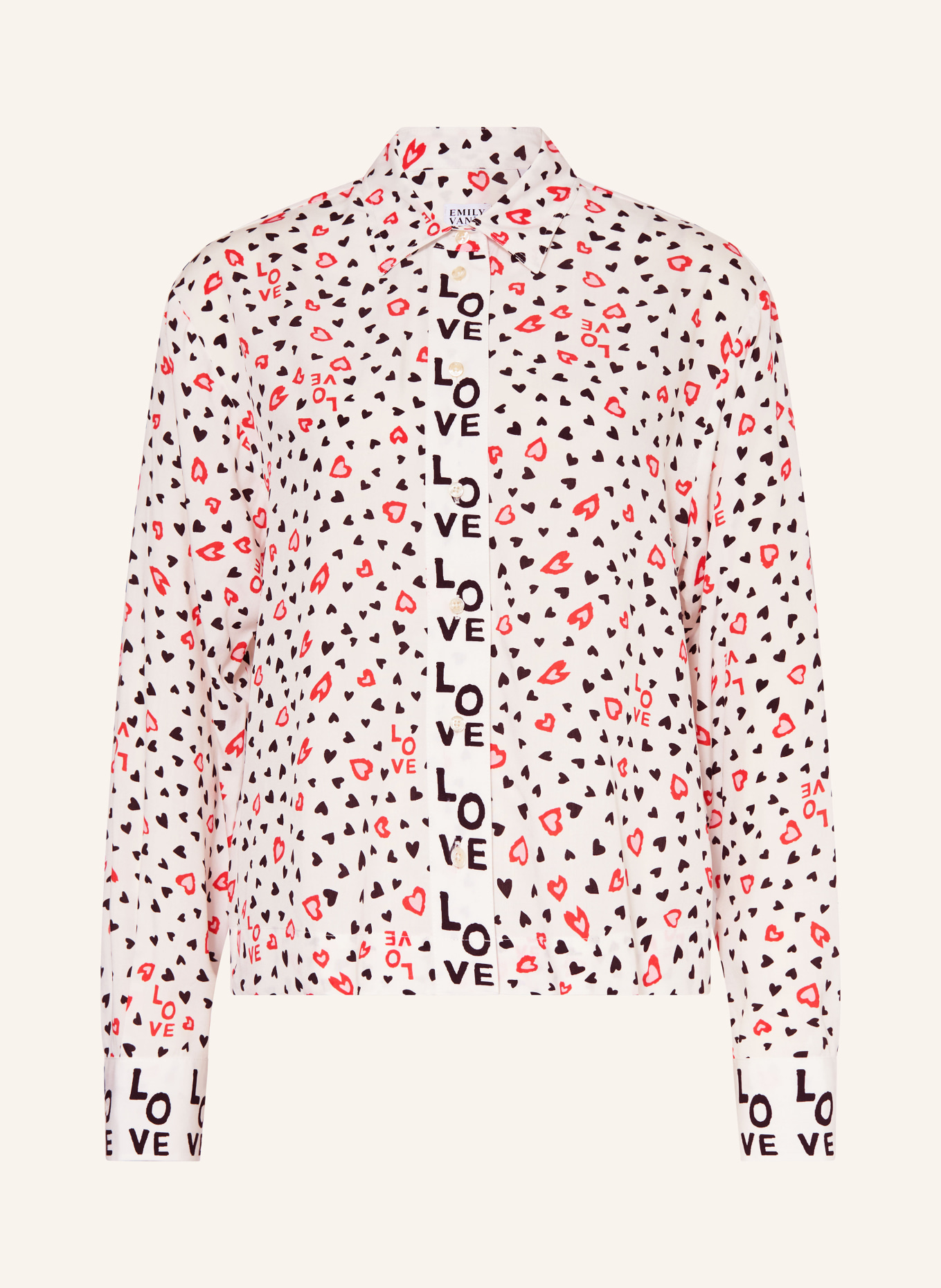 Emily VAN DEN BERGH Hemdbluse: WEISS / ROT / SCHWARZ