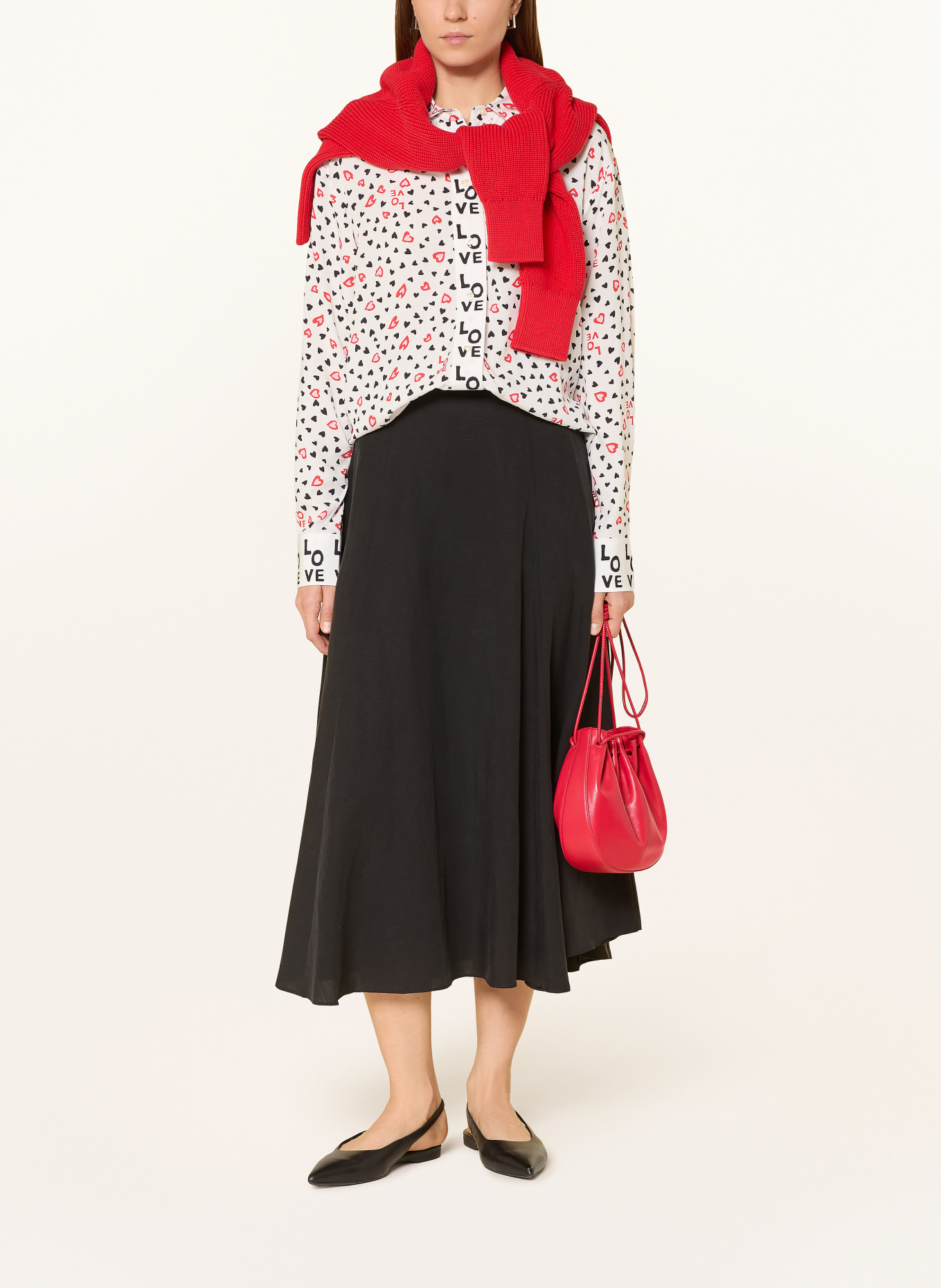 Emily VAN DEN BERGH Hemdbluse: WEISS / ROT / SCHWARZ